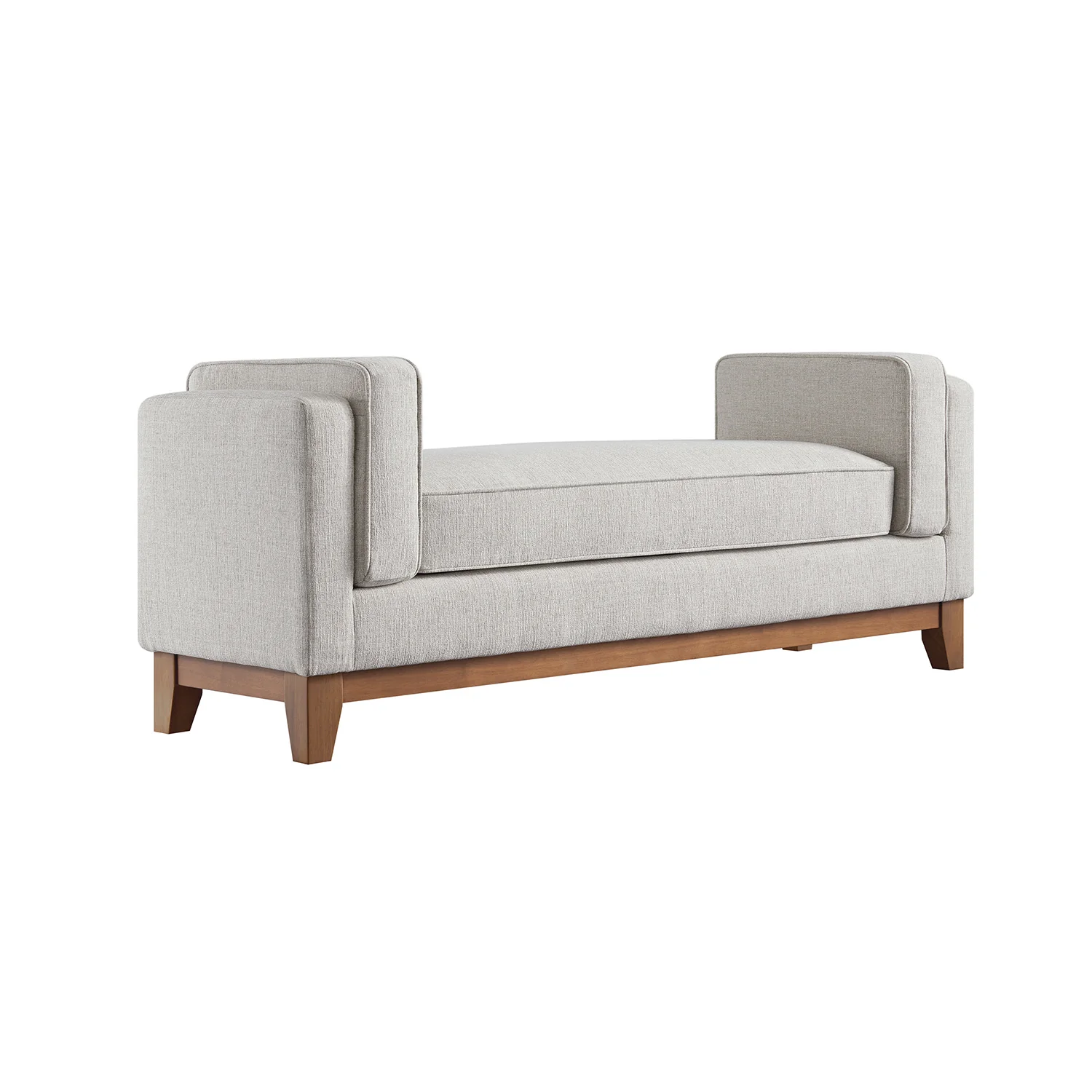 Dipley Oatmeal Woven Fabric Upholstered Bench - Image 9