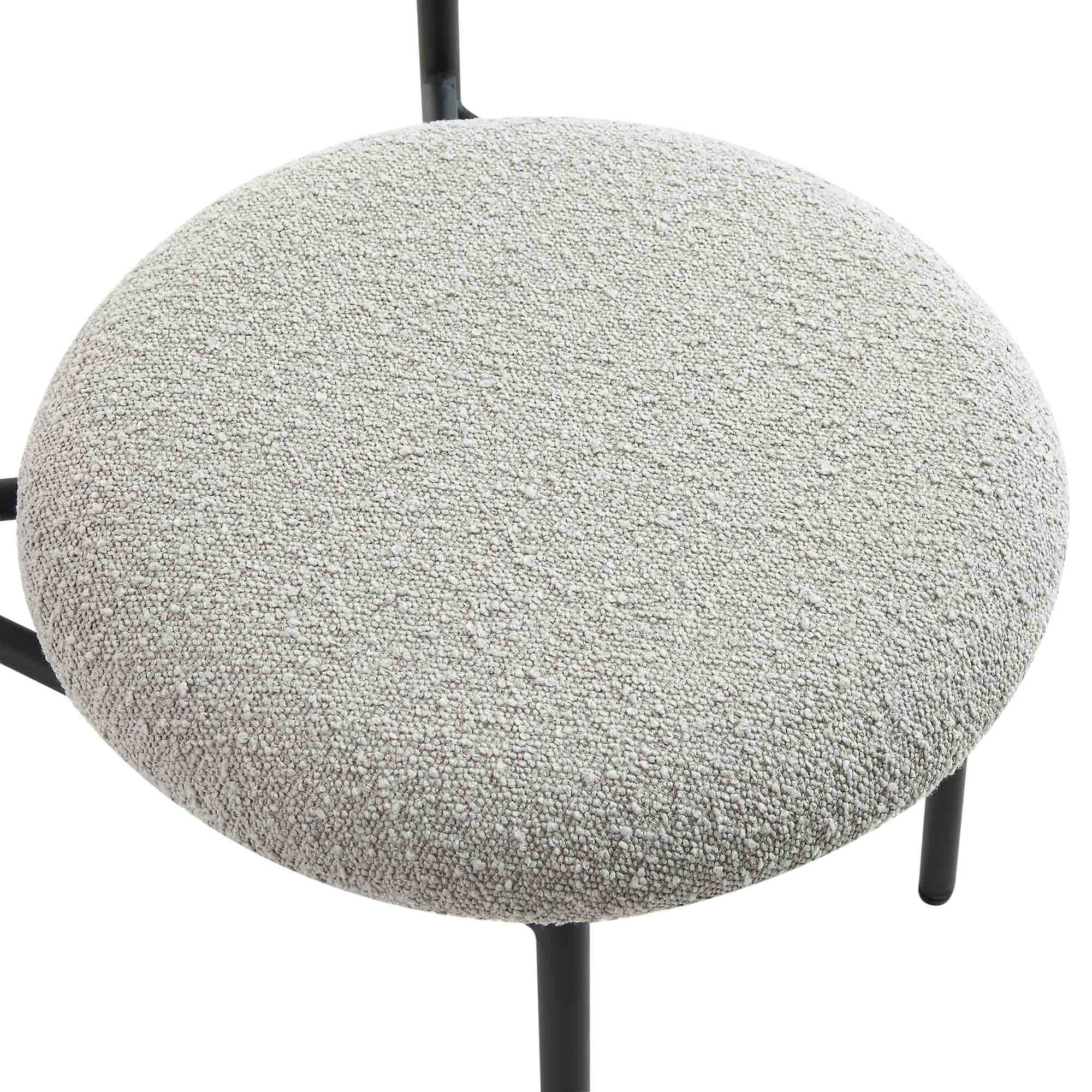 Donna Set of 2 Light Grey Boucle Dining Chairs - Image 10