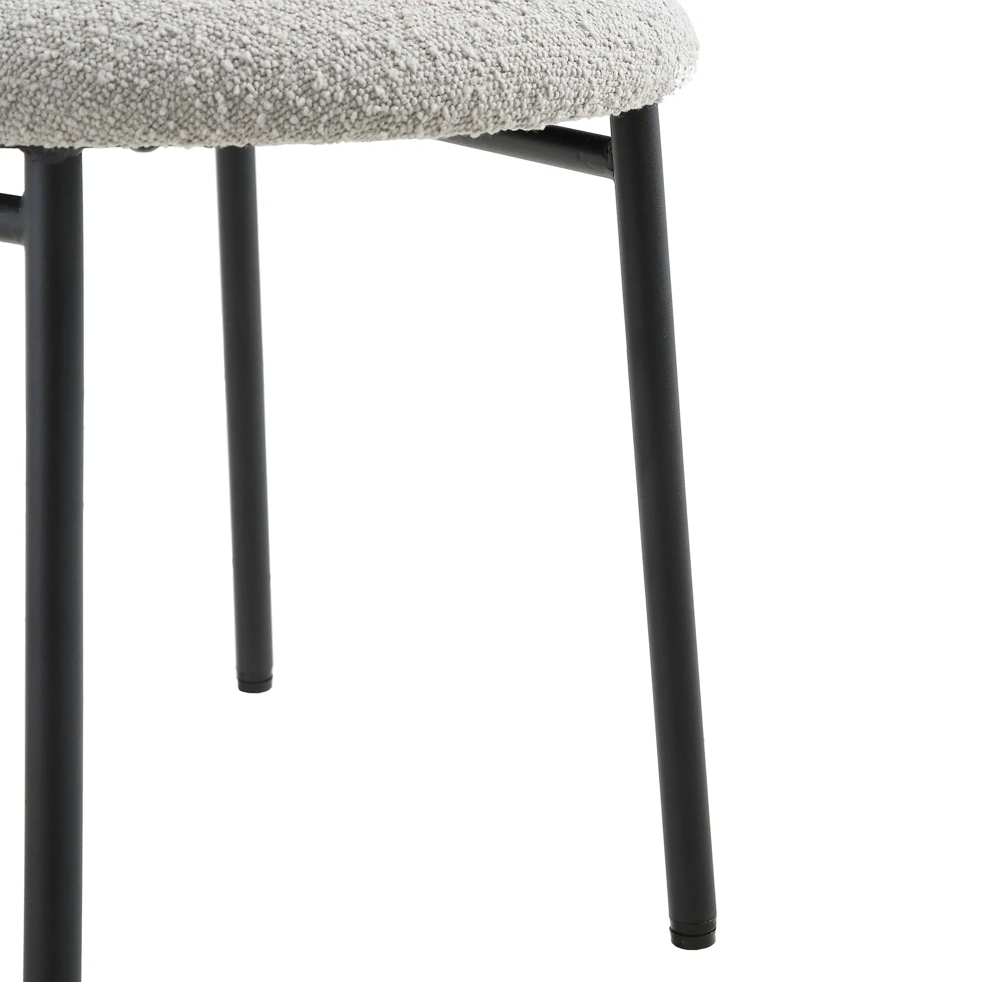 Donna Set of 2 Light Grey Boucle Dining Chairs - Image 11