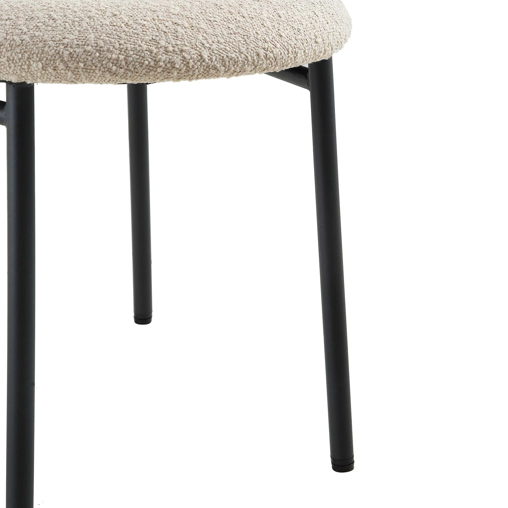 Donna Set of 2 Taupe Boucle Dining Chairs - Image 10