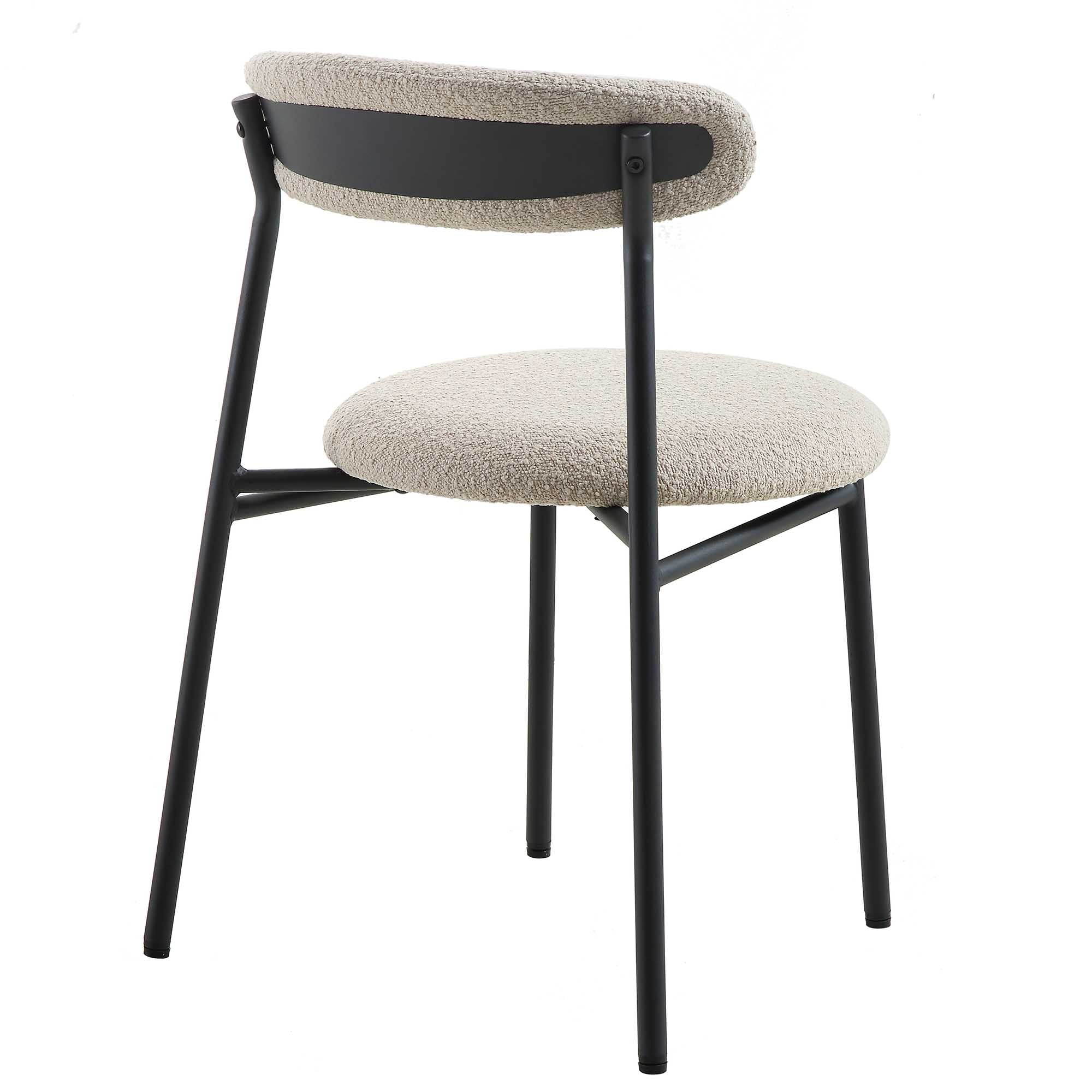 Donna Set of 2 Taupe Boucle Dining Chairs - Image 7