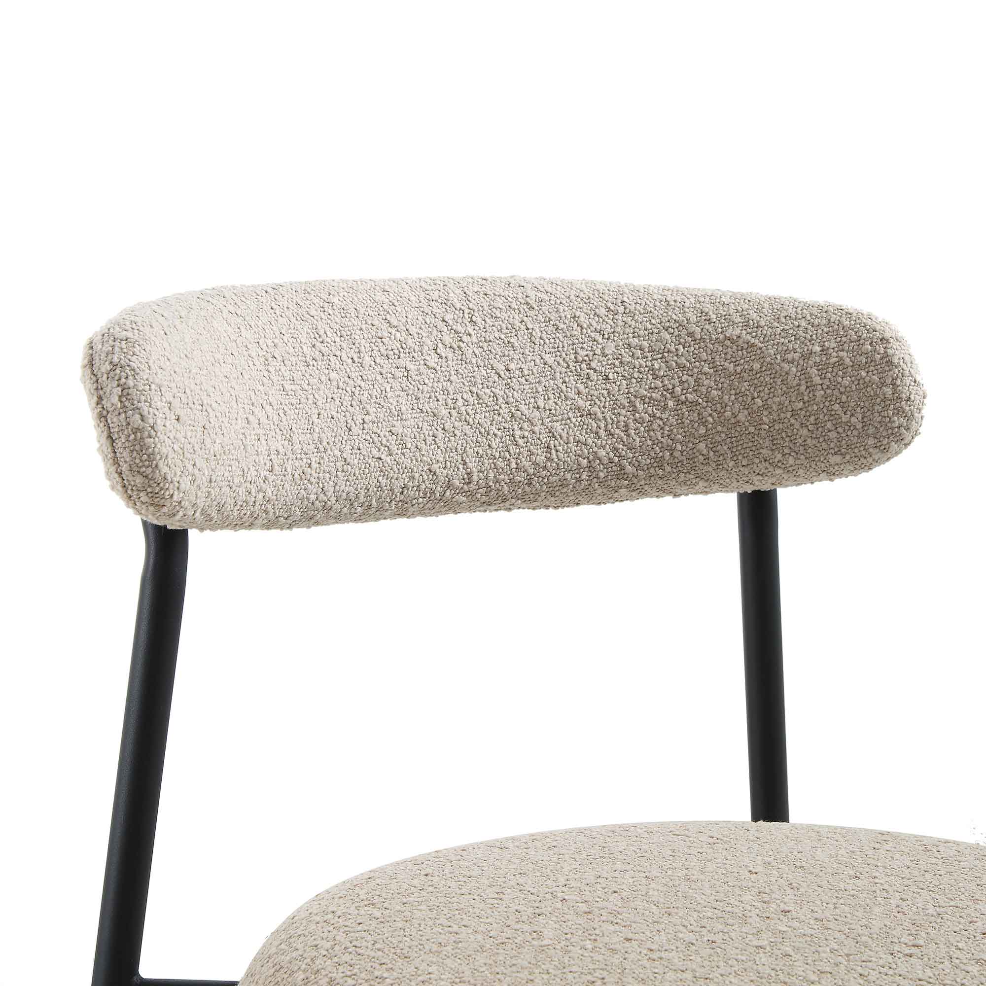 Donna Set of 2 Taupe Boucle Dining Chairs - Image 8