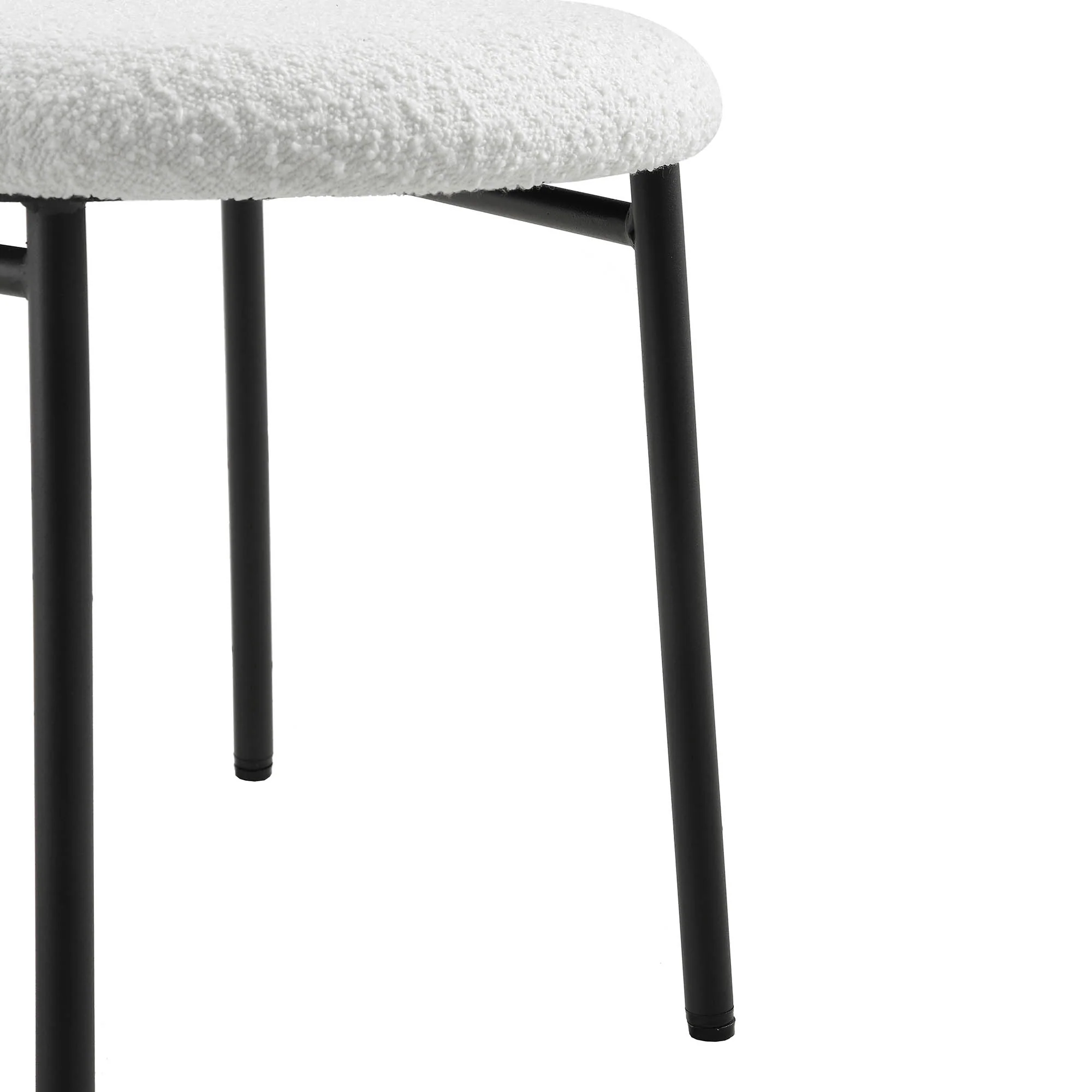 Donna Set of 2 White Boucle Dining Chairs - Image 11