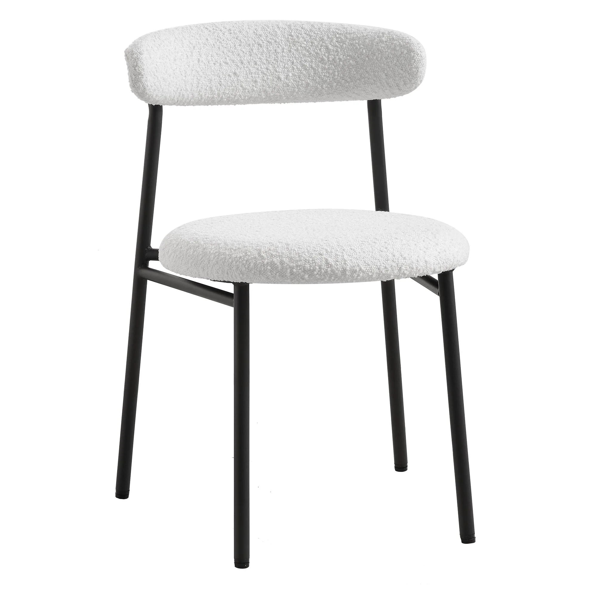 Donna Set of 2 White Boucle Dining Chairs - Image 5