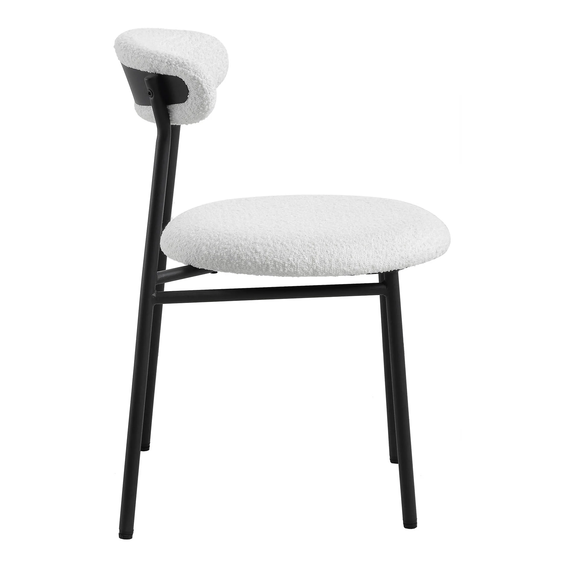 Donna Set of 2 White Boucle Dining Chairs - Image 6