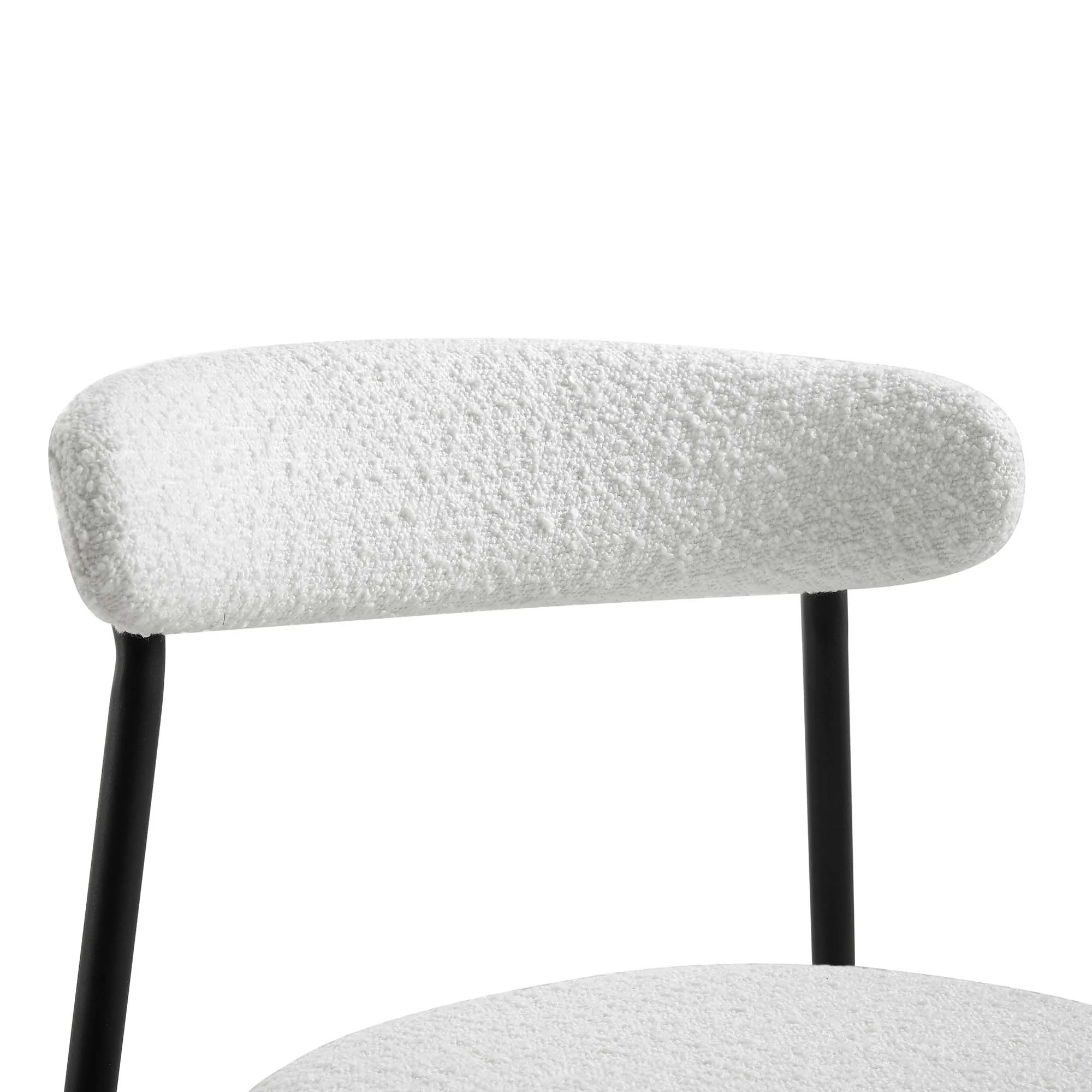 Donna Set of 2 White Boucle Dining Chairs - Image 8