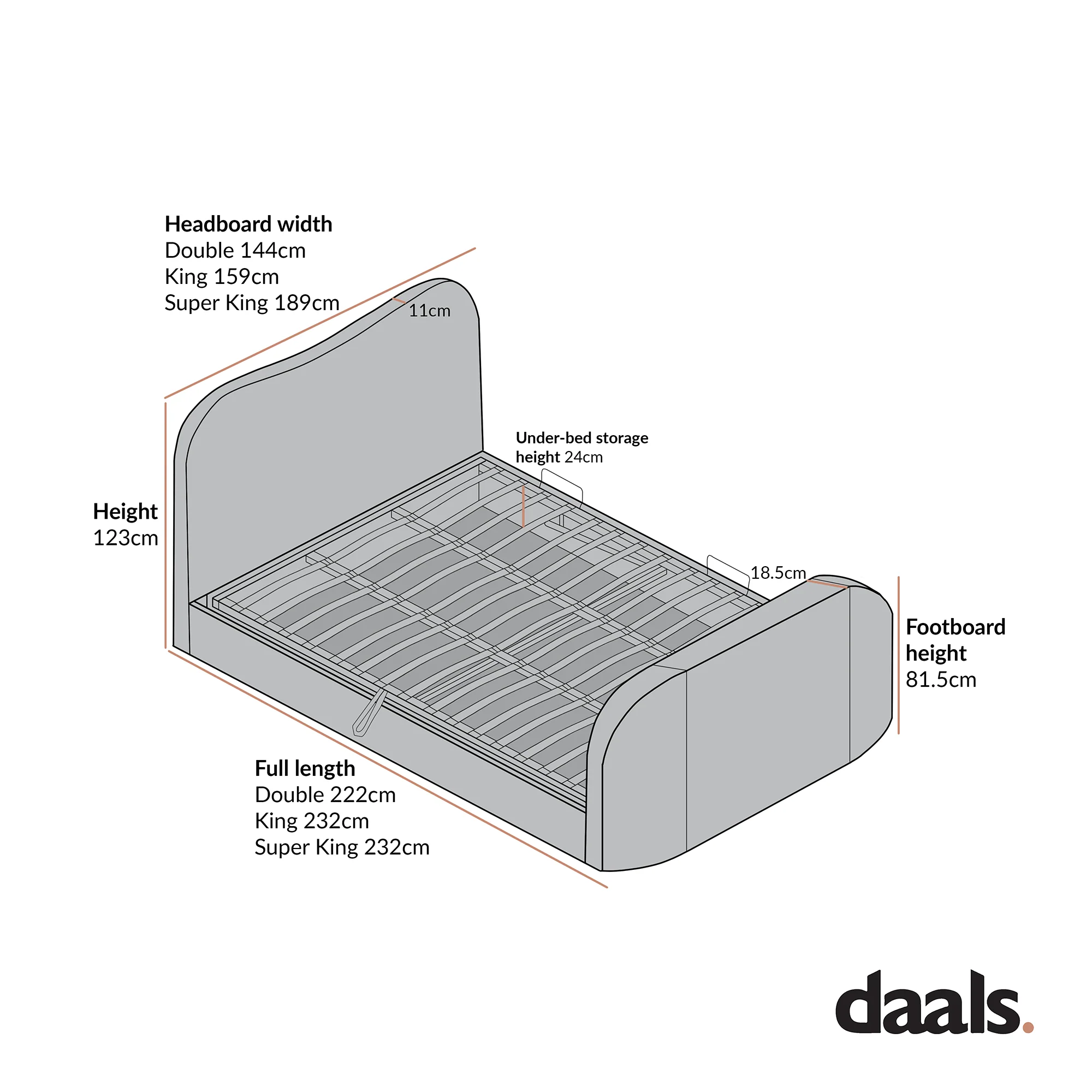 Egerie Curved Headboard Beige Boucle Ottoman TV Bed - Image 13
