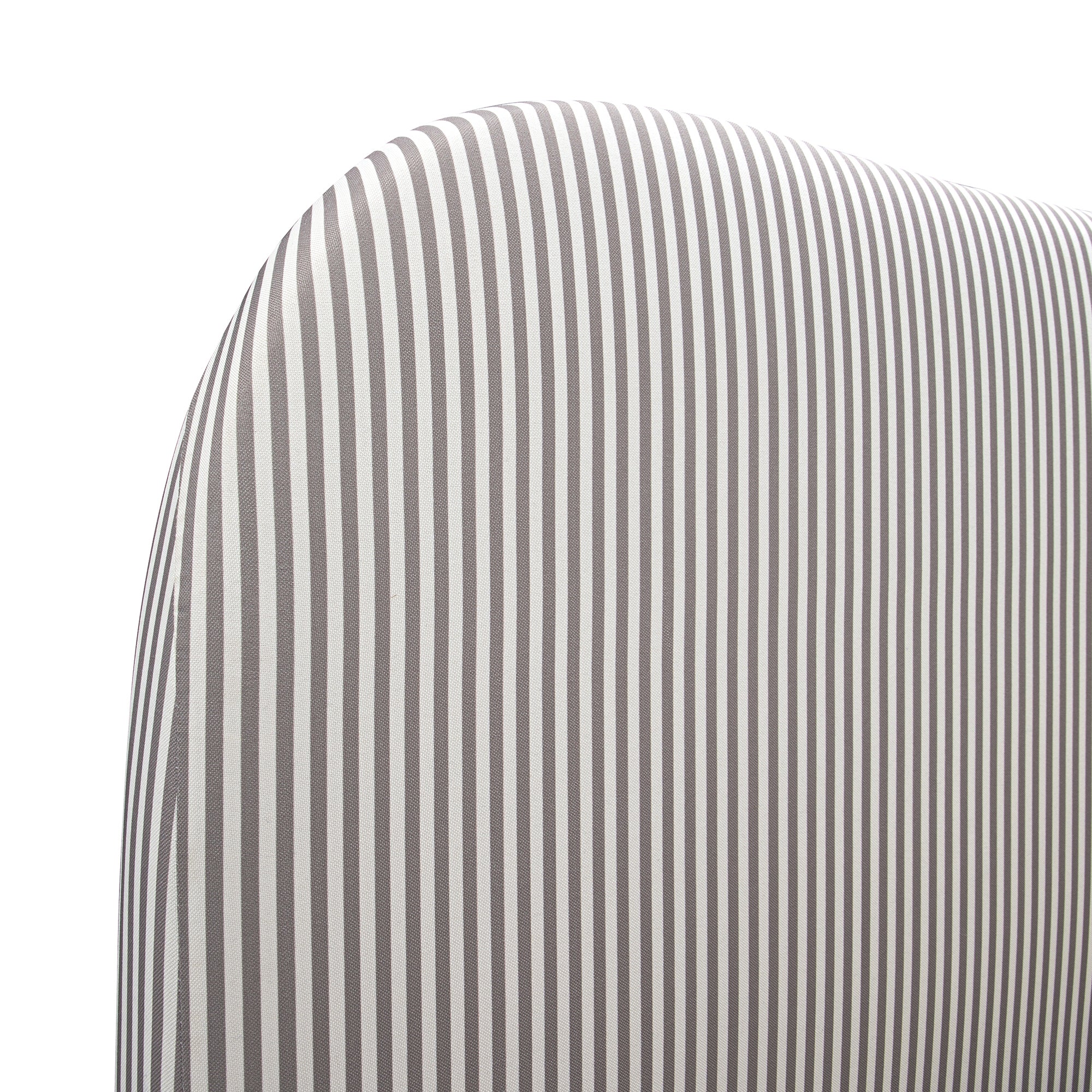 Egerie Curved Headboard Light Taupe Striped Fabric Ottoman Storage Bed - Image 15