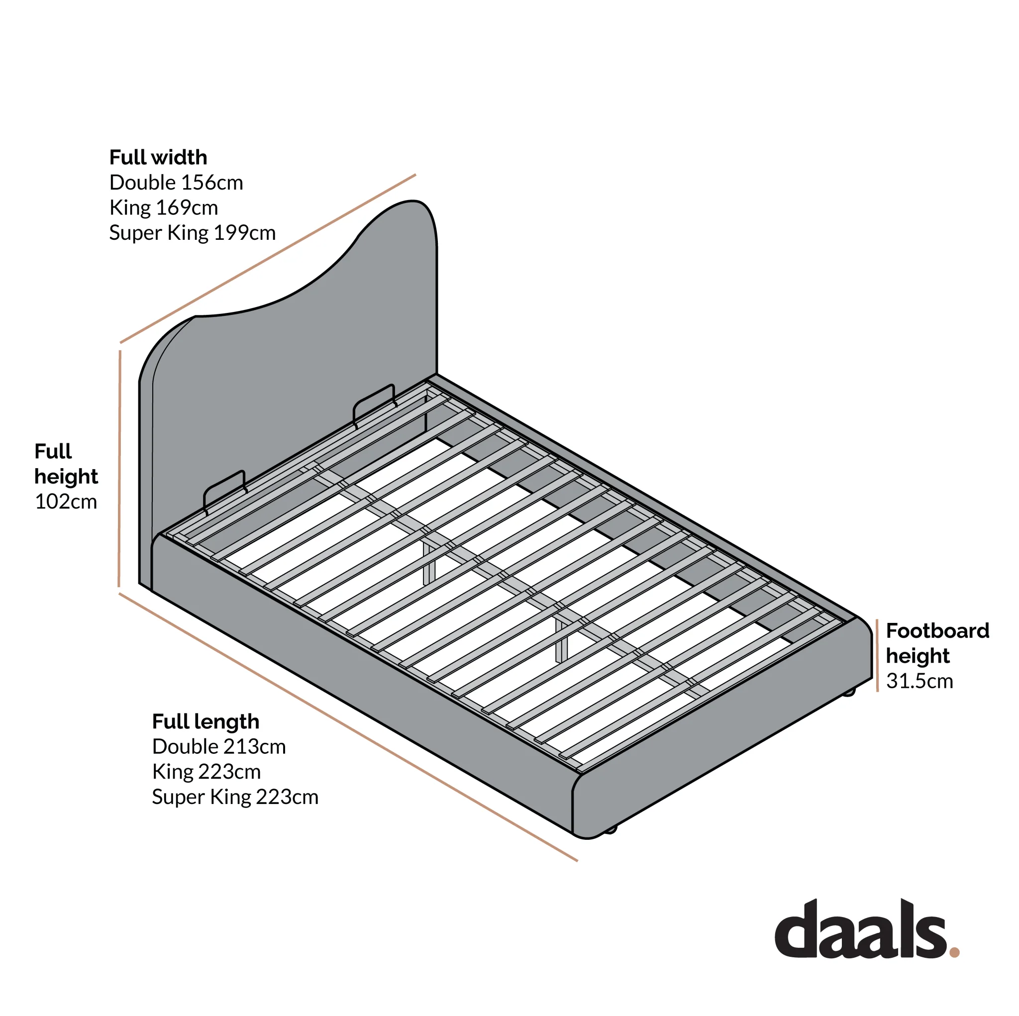 Egerie Curved Headboard Light Taupe Striped Fabric Ottoman Storage Bed - Image 9