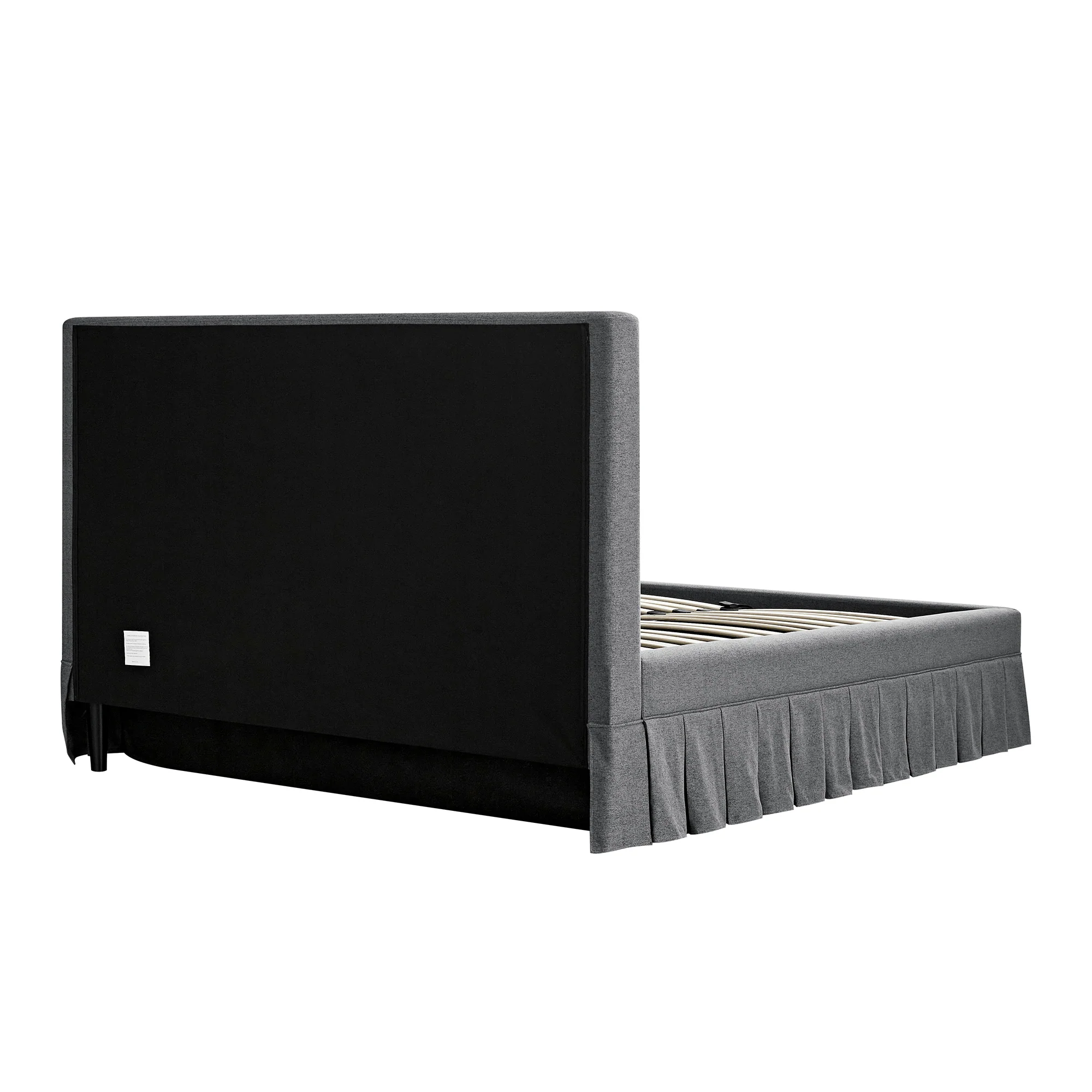 Egerton Box-Pleat Ottoman Storage Bed, Charcoal Brushed Fabric - Image 13
