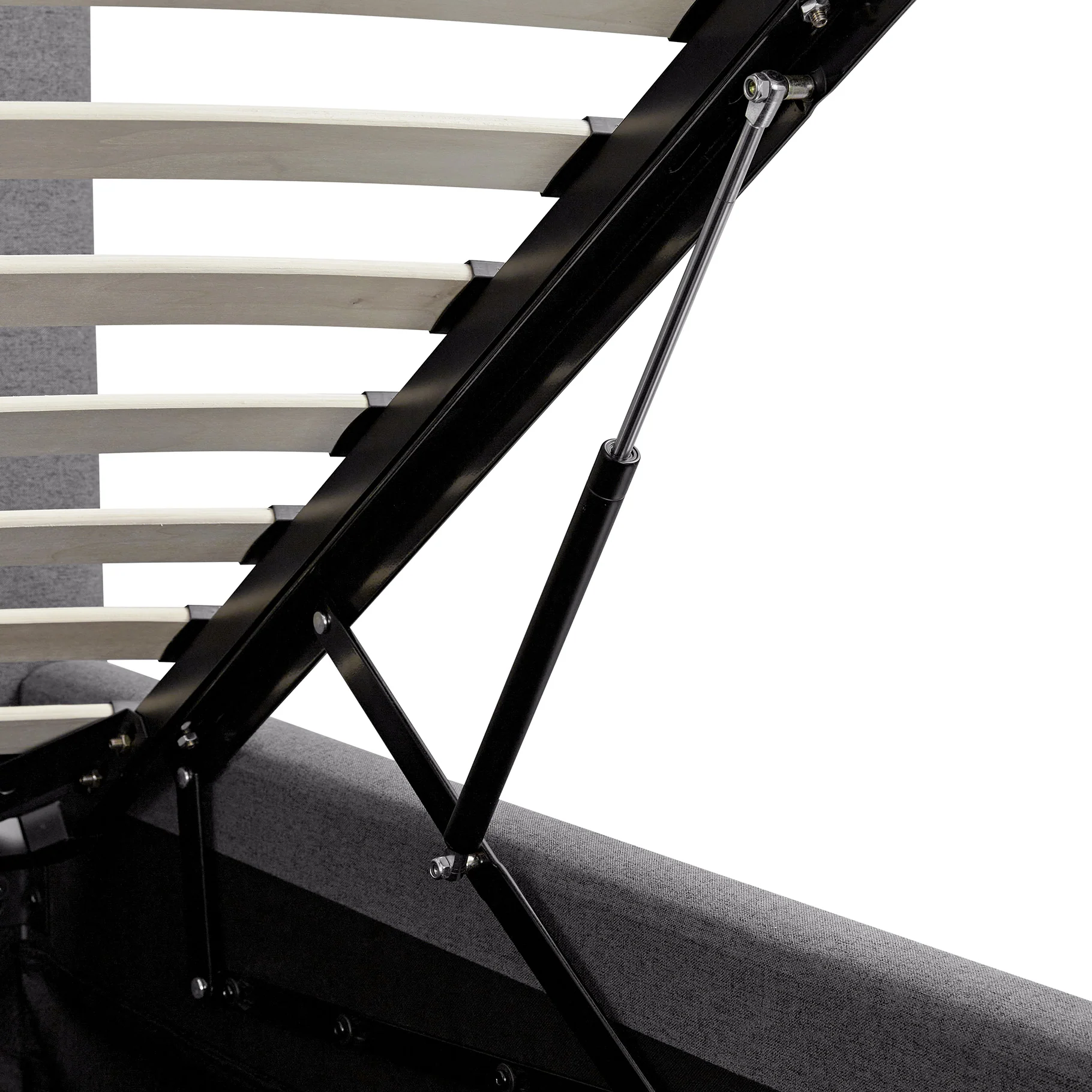 Egerton Box-Pleat Ottoman Storage Bed, Charcoal Brushed Fabric - Image 17