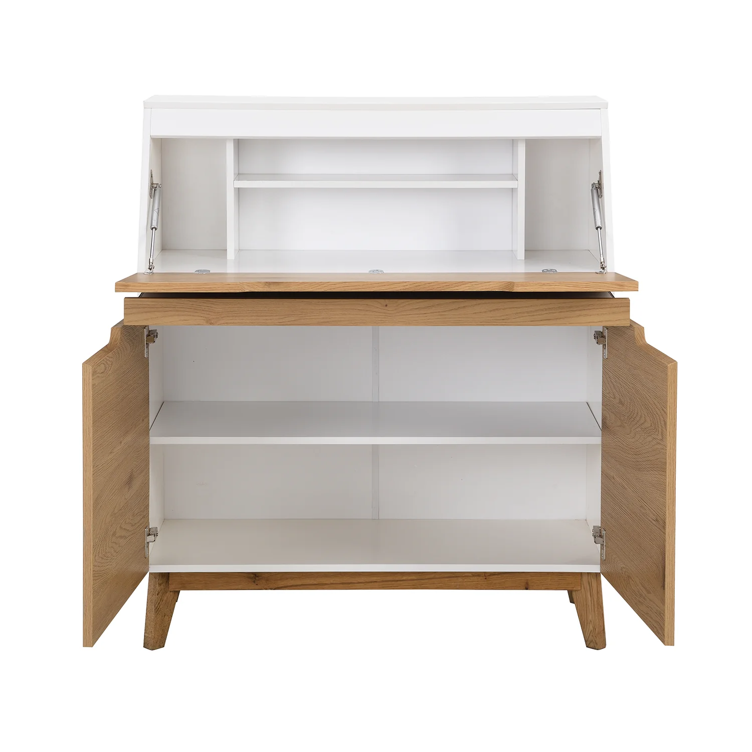 Ernest Writing Bureau in White & Oak Colour - Image 6