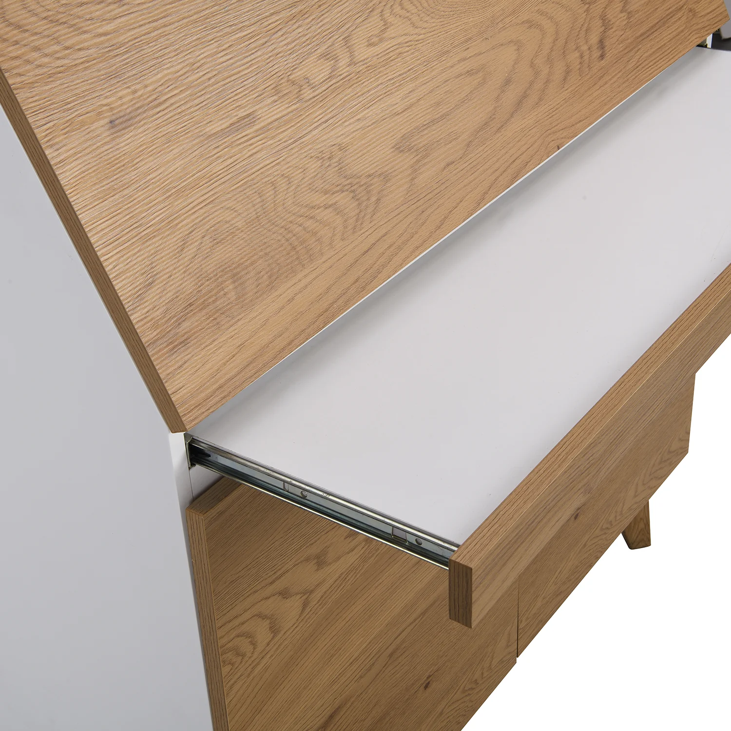 Ernest Writing Bureau in White & Oak Colour - Image 7