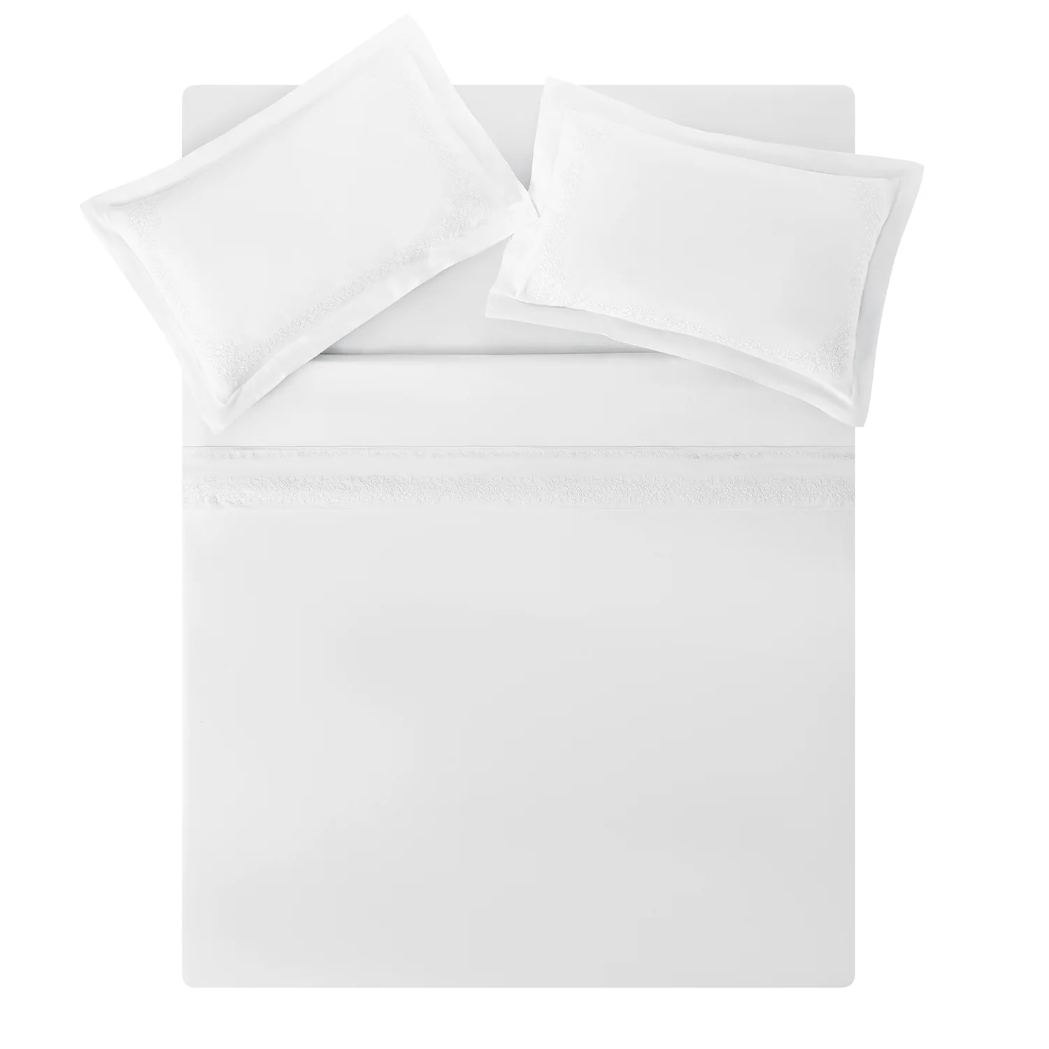 Esmeralda White Floral Embroidered Linen Blend Duvet Set - Image 7