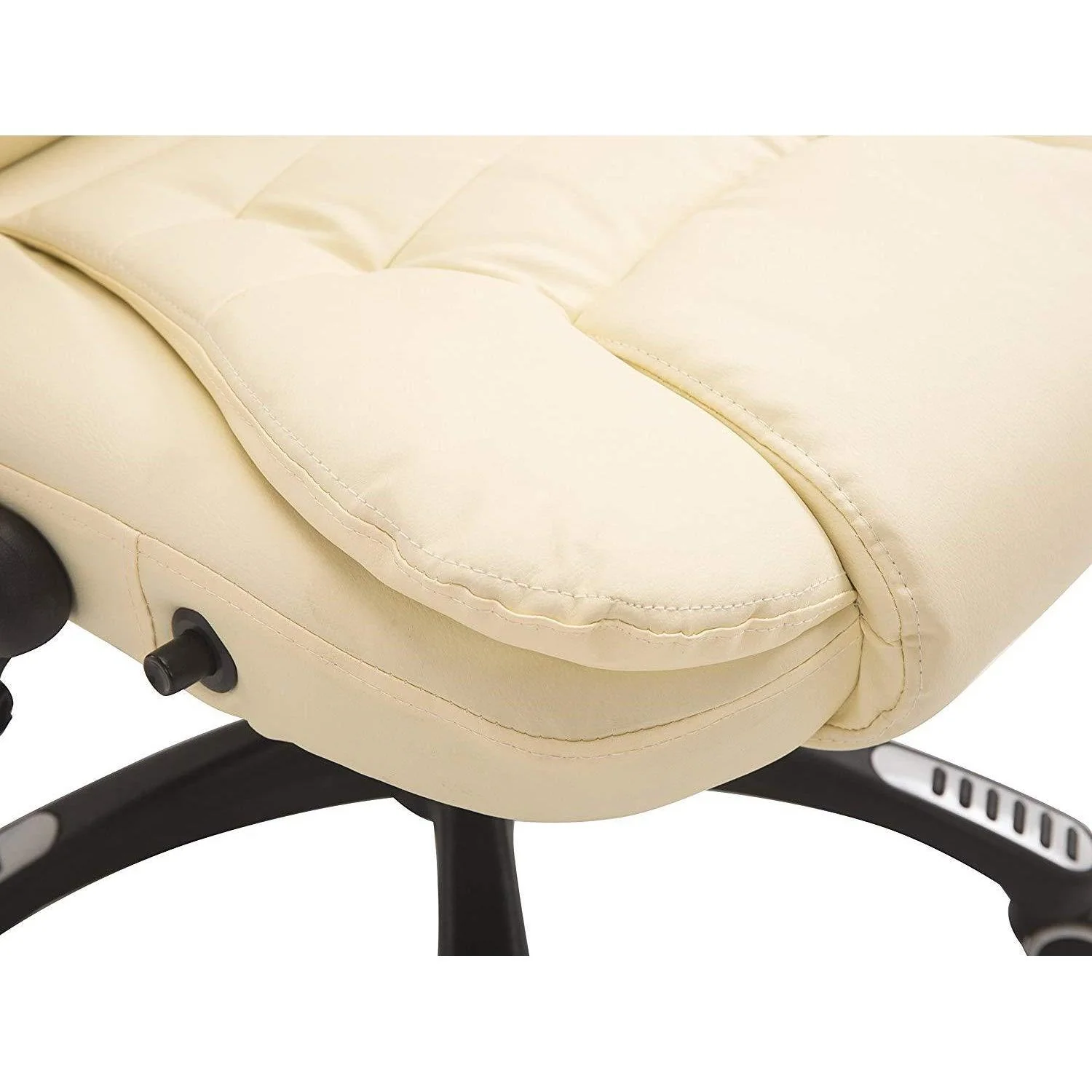 Executive Recline Padded Swivel Office Chair with Vibrating Massage Function, MM17 Cream - Image 8