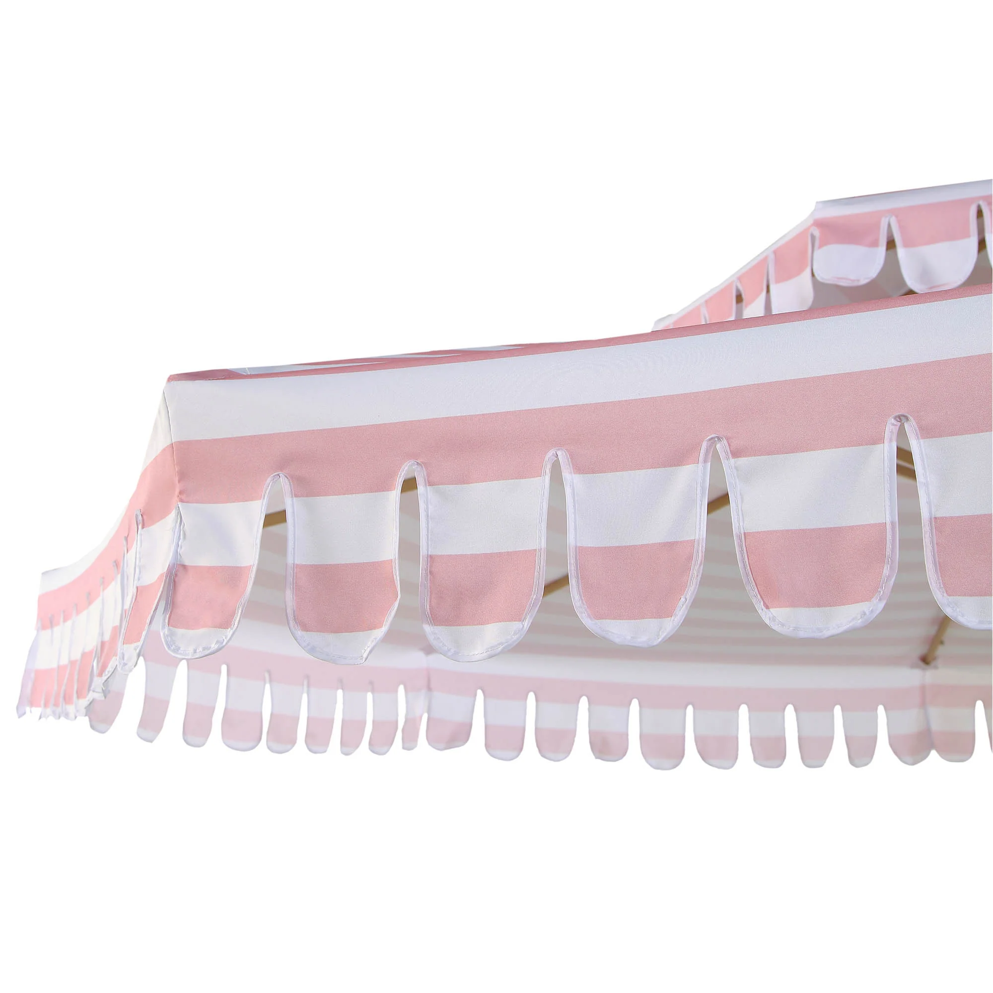 Fabienne Pink and White Striped 3M Double Top Crank and Tilt Parasol - Image 12