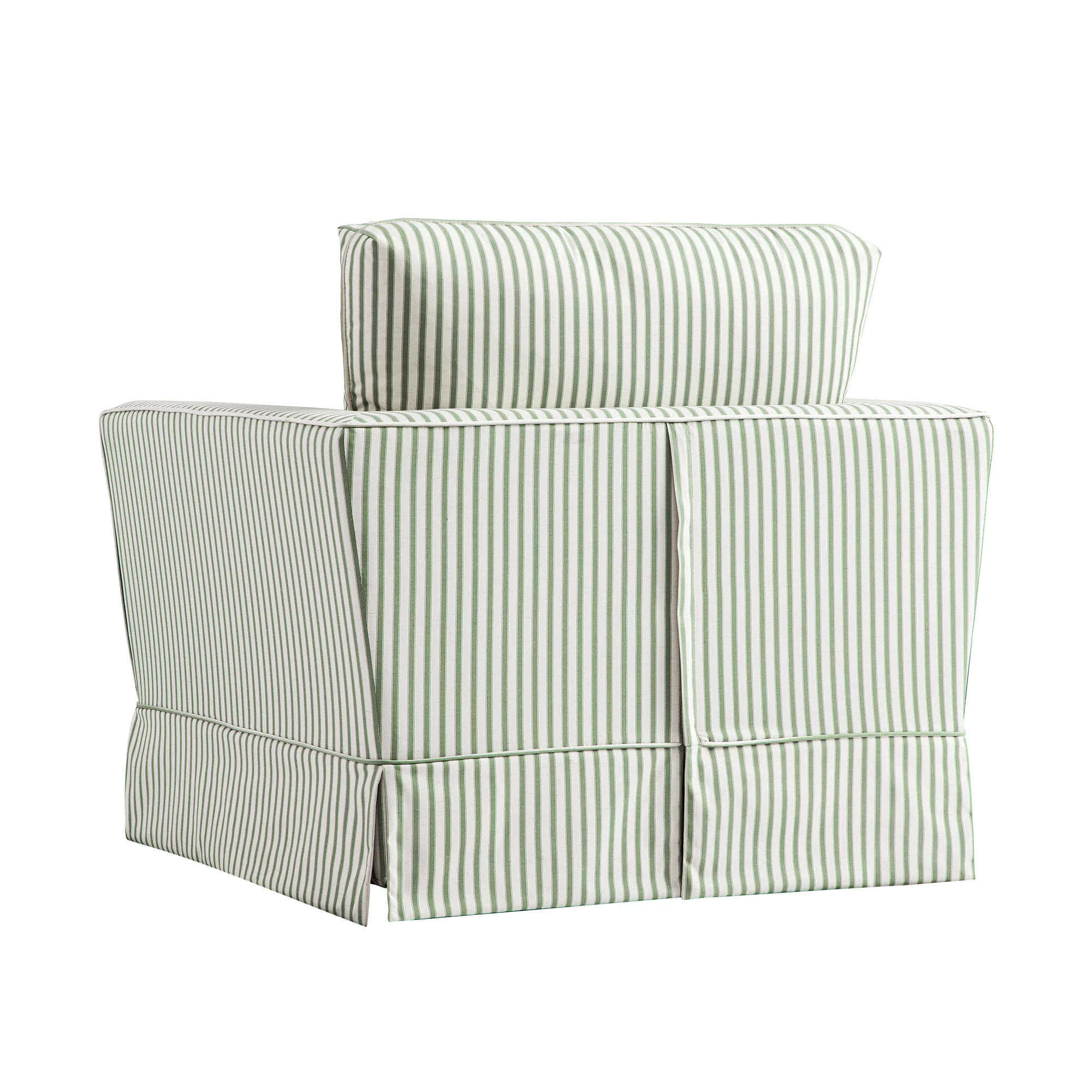 Fitz Skirted Armchair, Sage Striped Linen Blend - Image 13