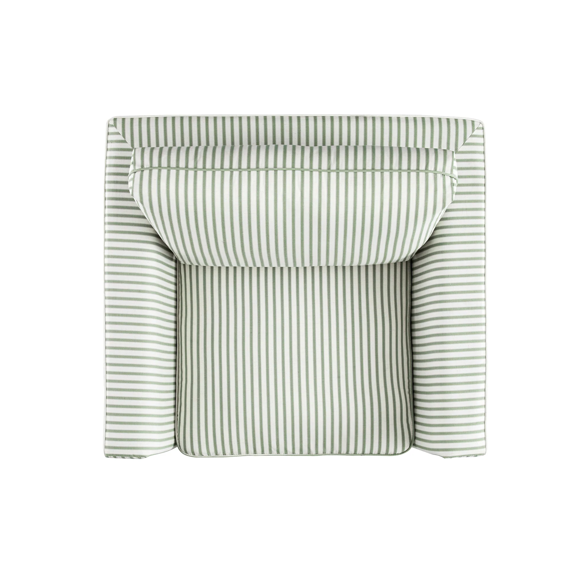 Fitz Skirted Armchair, Sage Striped Linen Blend - Image 14