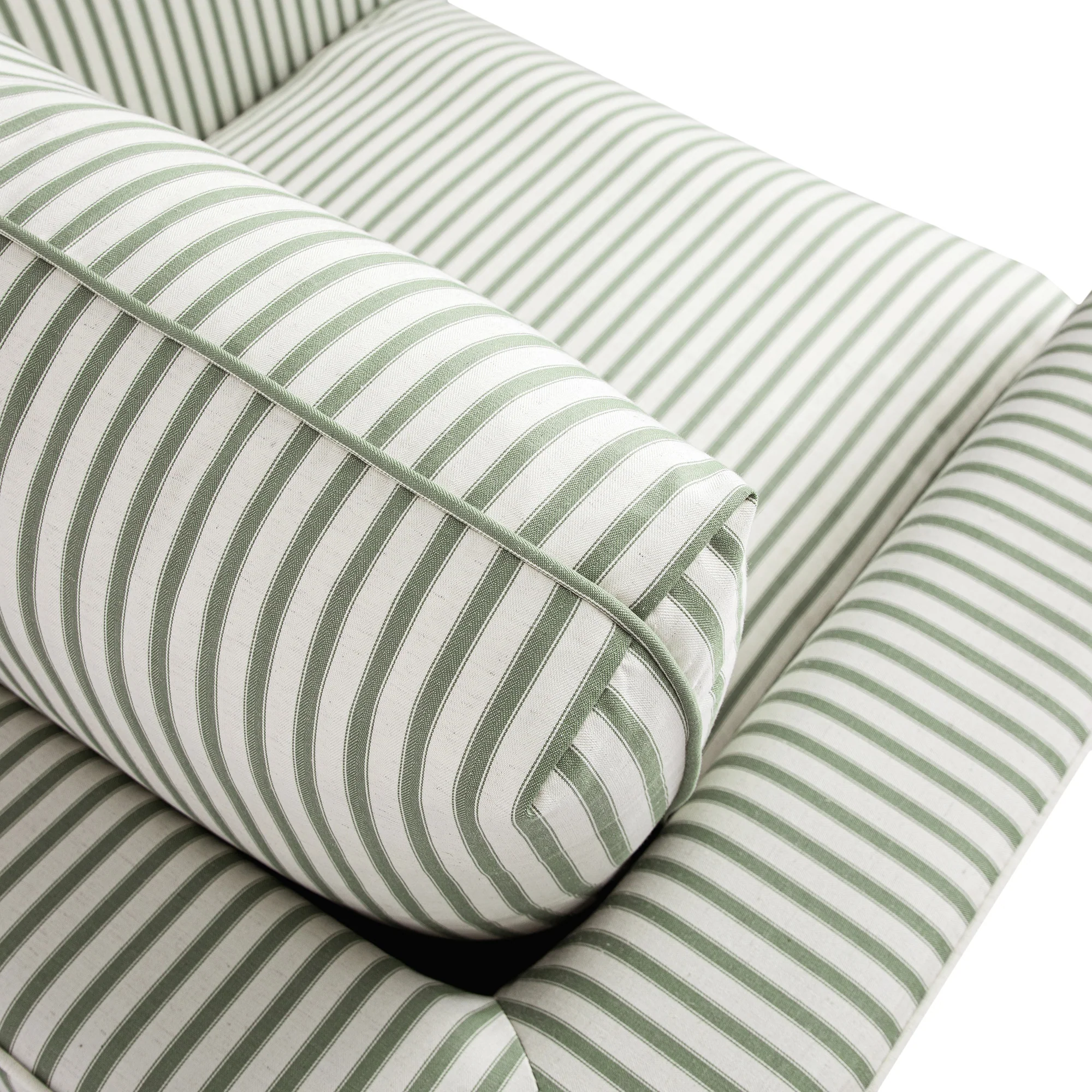 Fitz Skirted Armchair, Sage Striped Linen Blend - Image 17