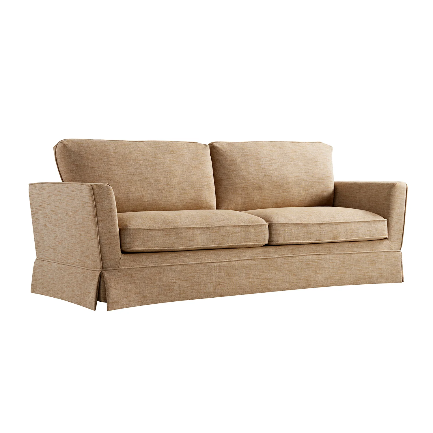 Fitz Skirted Large 3-Seater Sofa, Apricot Linen Blend - Image 8