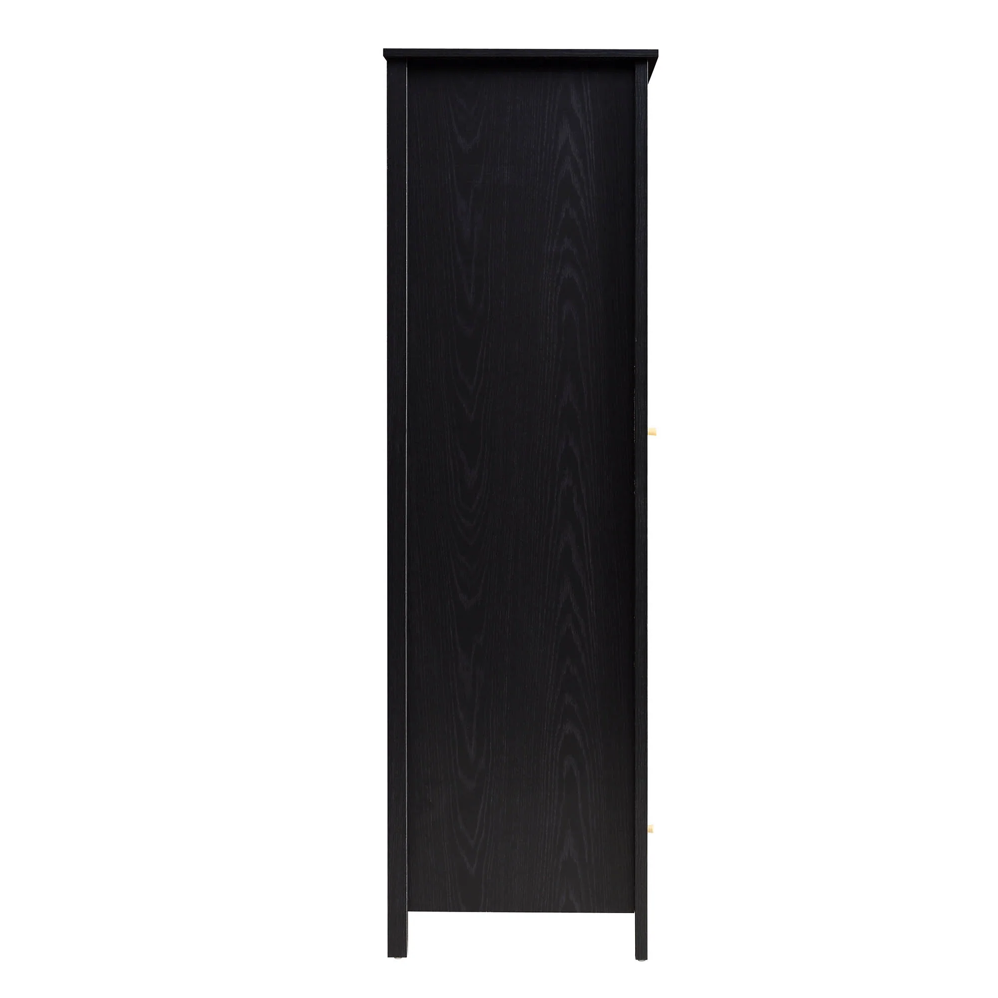 Frances Rattan Double Wardrobe with 1 Drawer, Black - Image 8