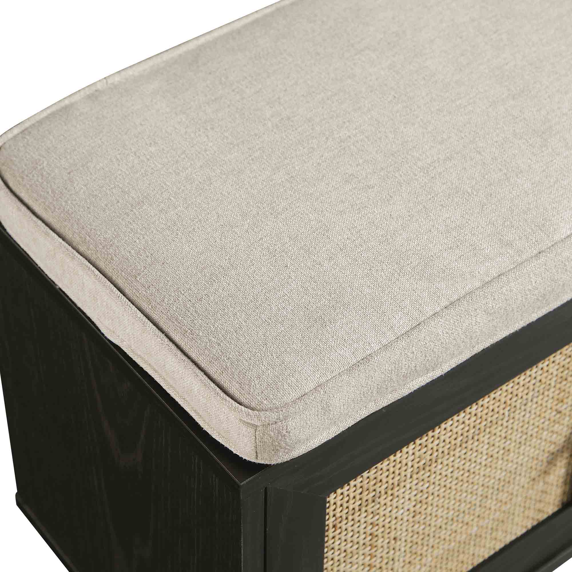 Frances Woven Hallway Unit with Cushion, Black - Image 12