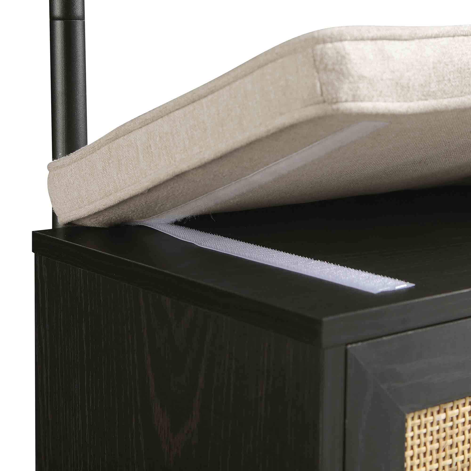 Frances Woven Hallway Unit with Cushion, Black - Image 13