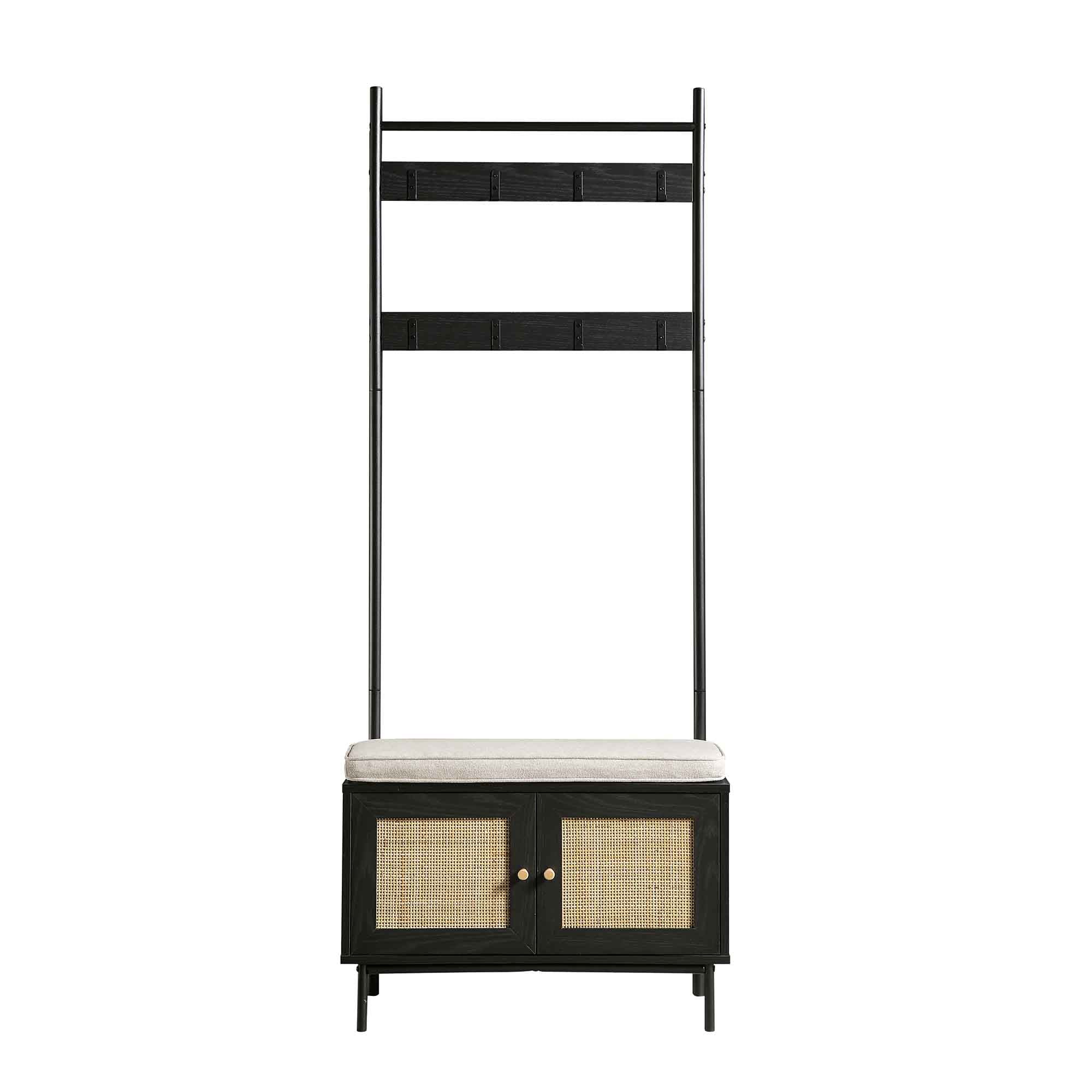 Frances Woven Hallway Unit with Cushion, Black - Image 4