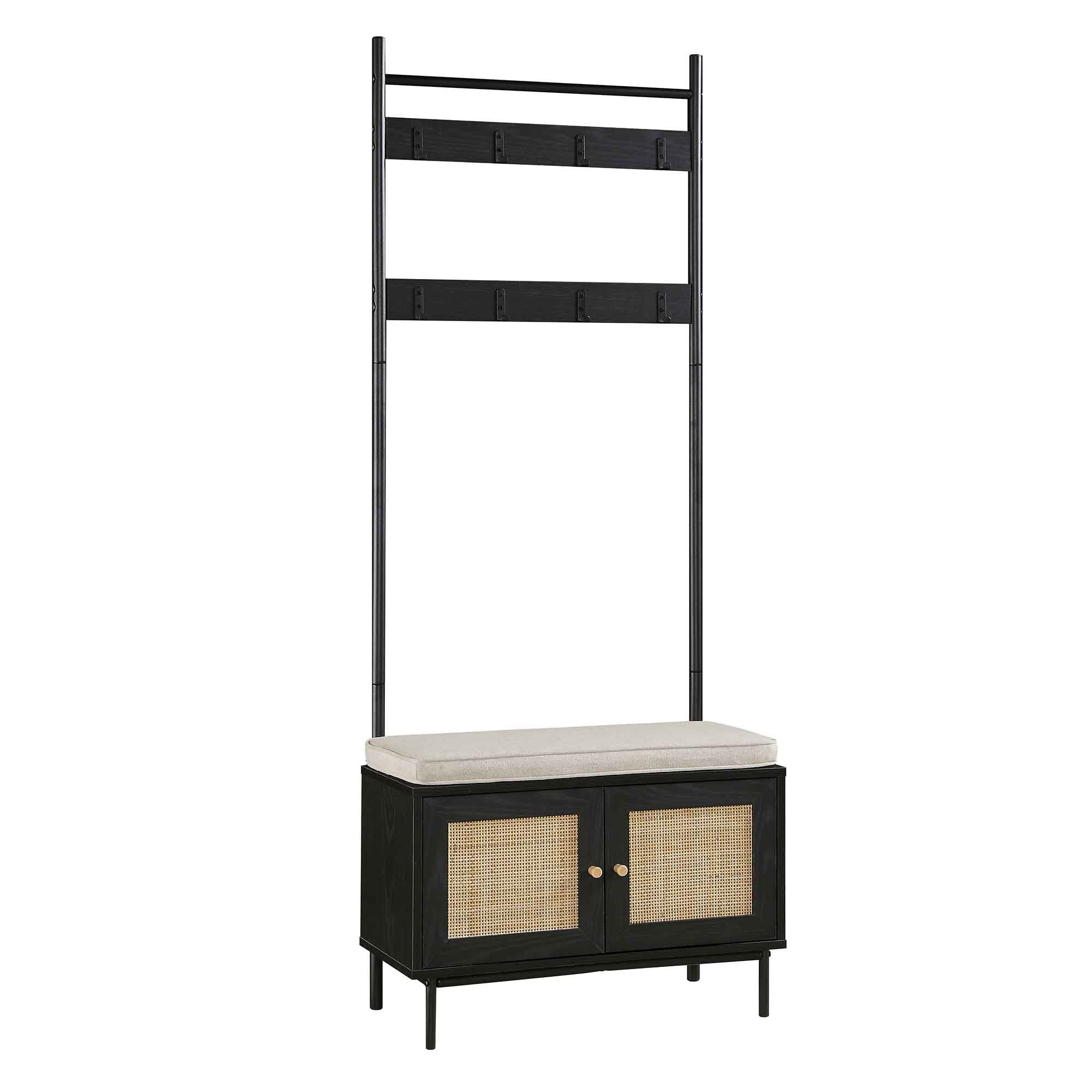 Frances Woven Hallway Unit with Cushion, Black - Image 5