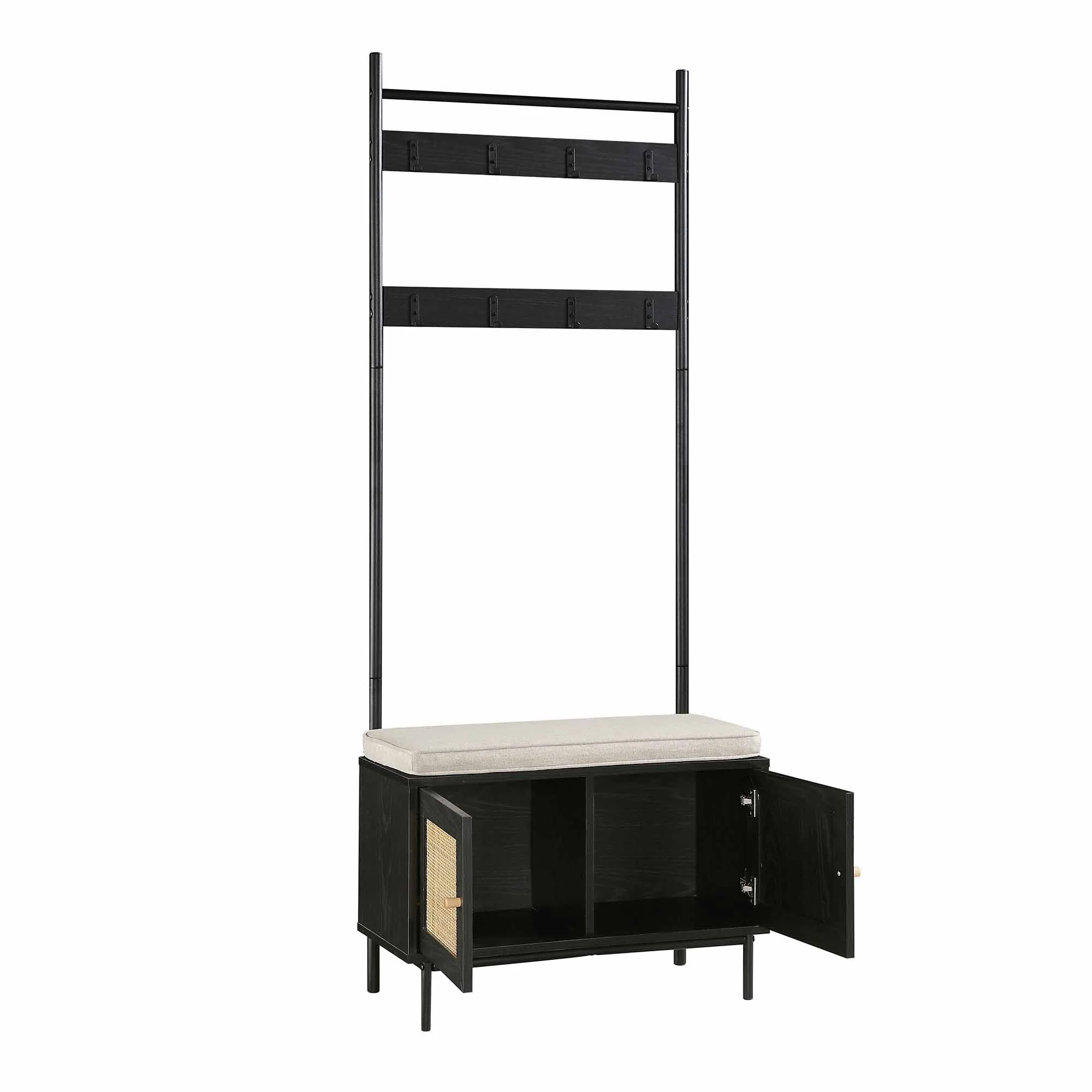 Frances Woven Hallway Unit with Cushion, Black - Image 7