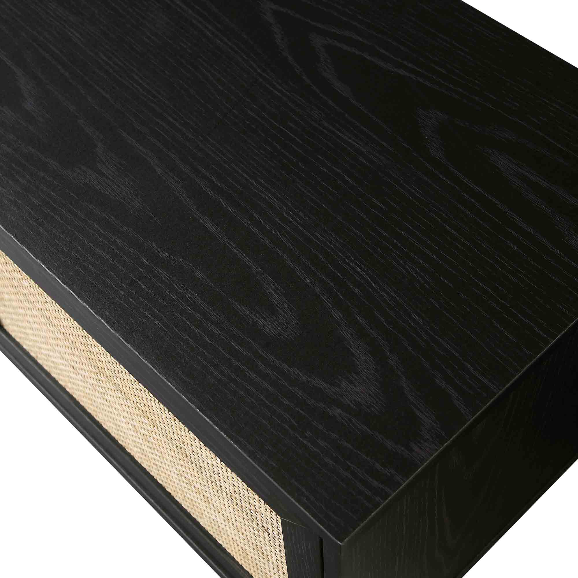 Frances Woven Rattan 200cm Wide TV Unit, Black - Image 12