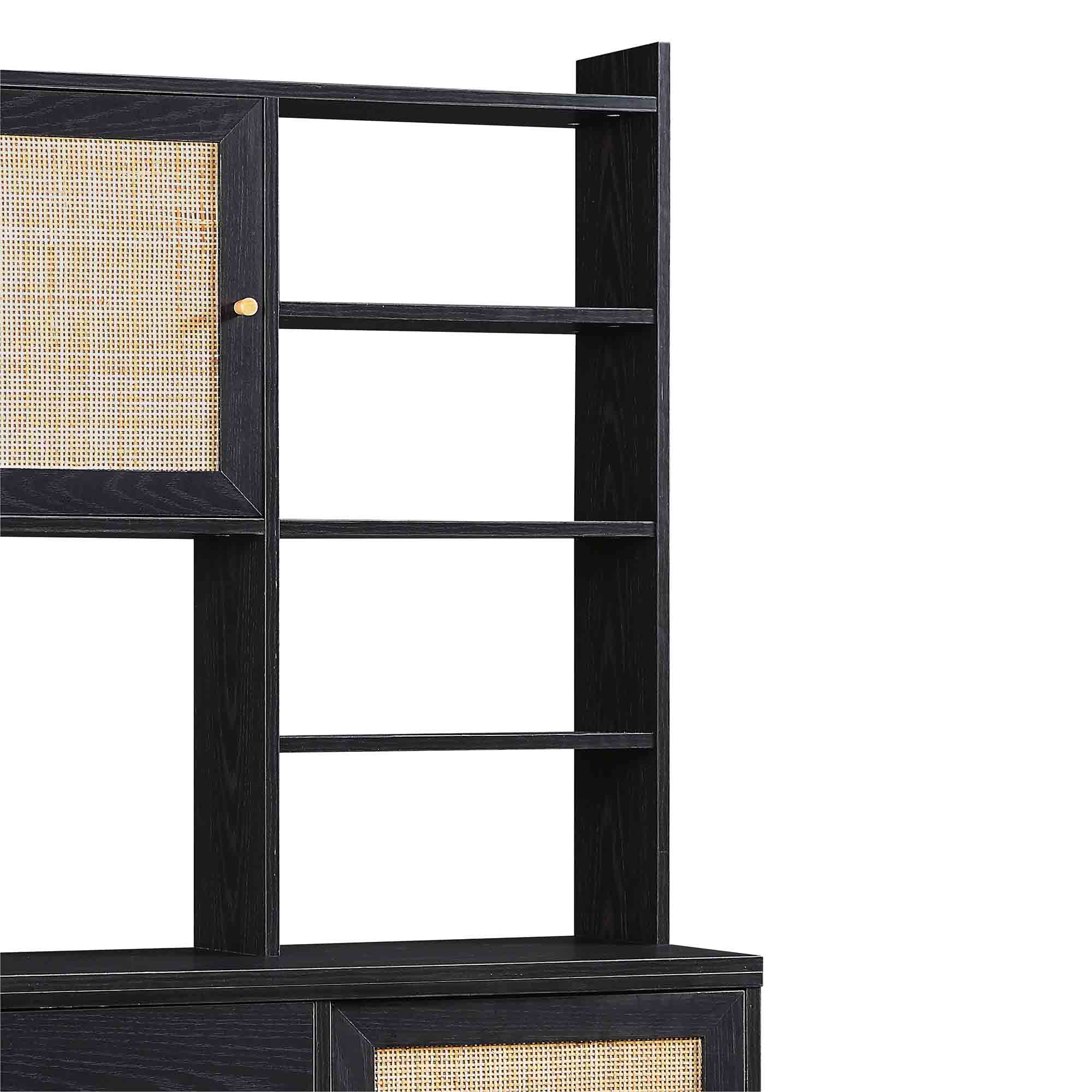 Frances Woven Rattan Dresser, Black - Image 12