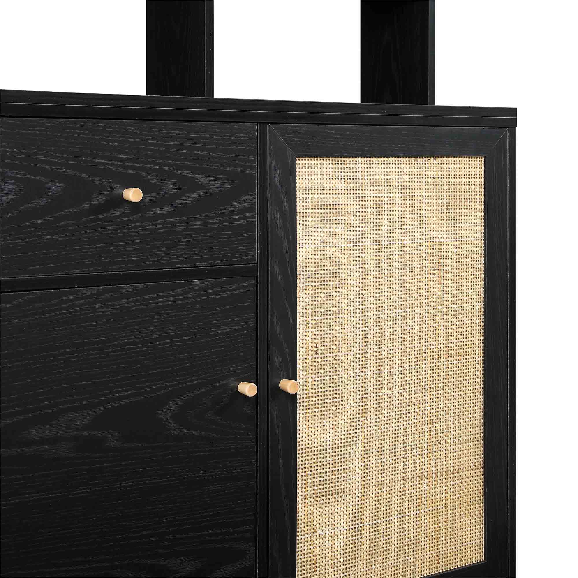 Frances Woven Rattan Dresser, Black - Image 14