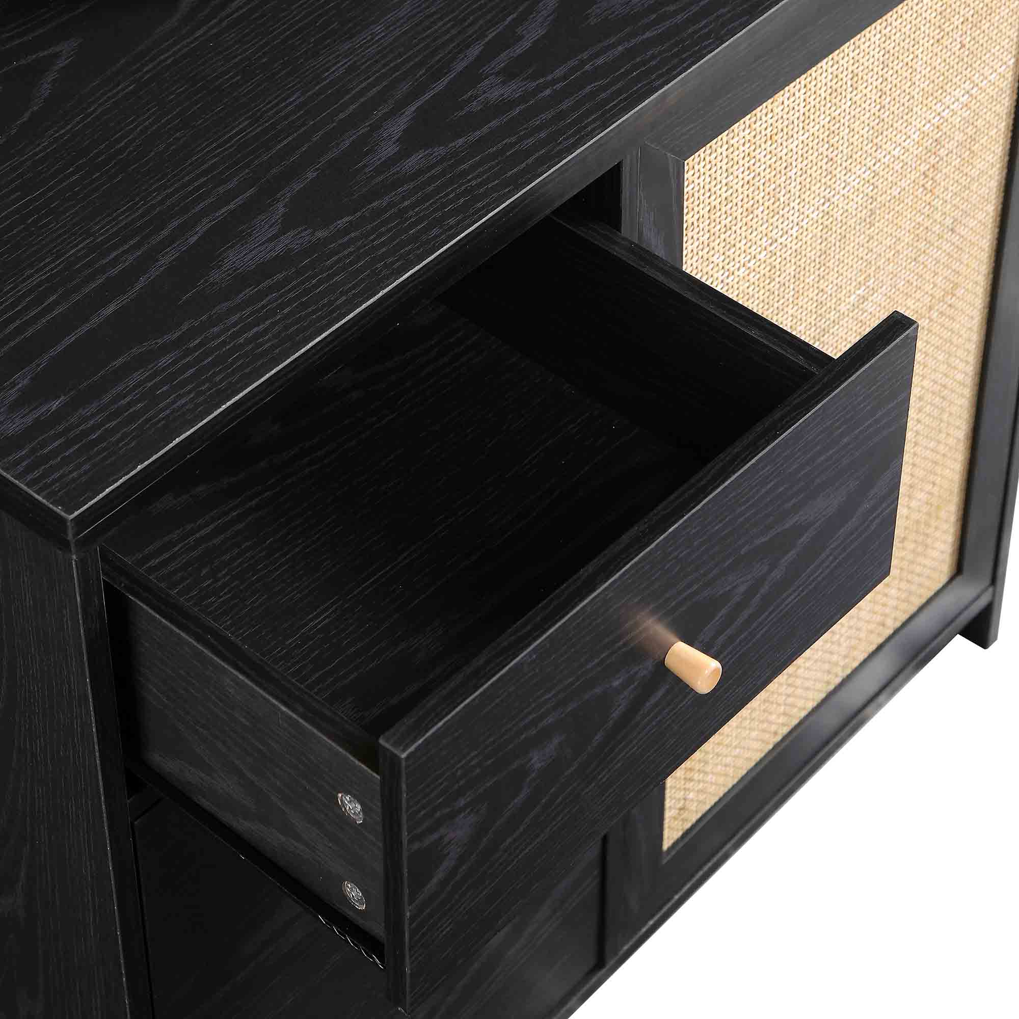 Frances Woven Rattan Dresser, Black - Image 15
