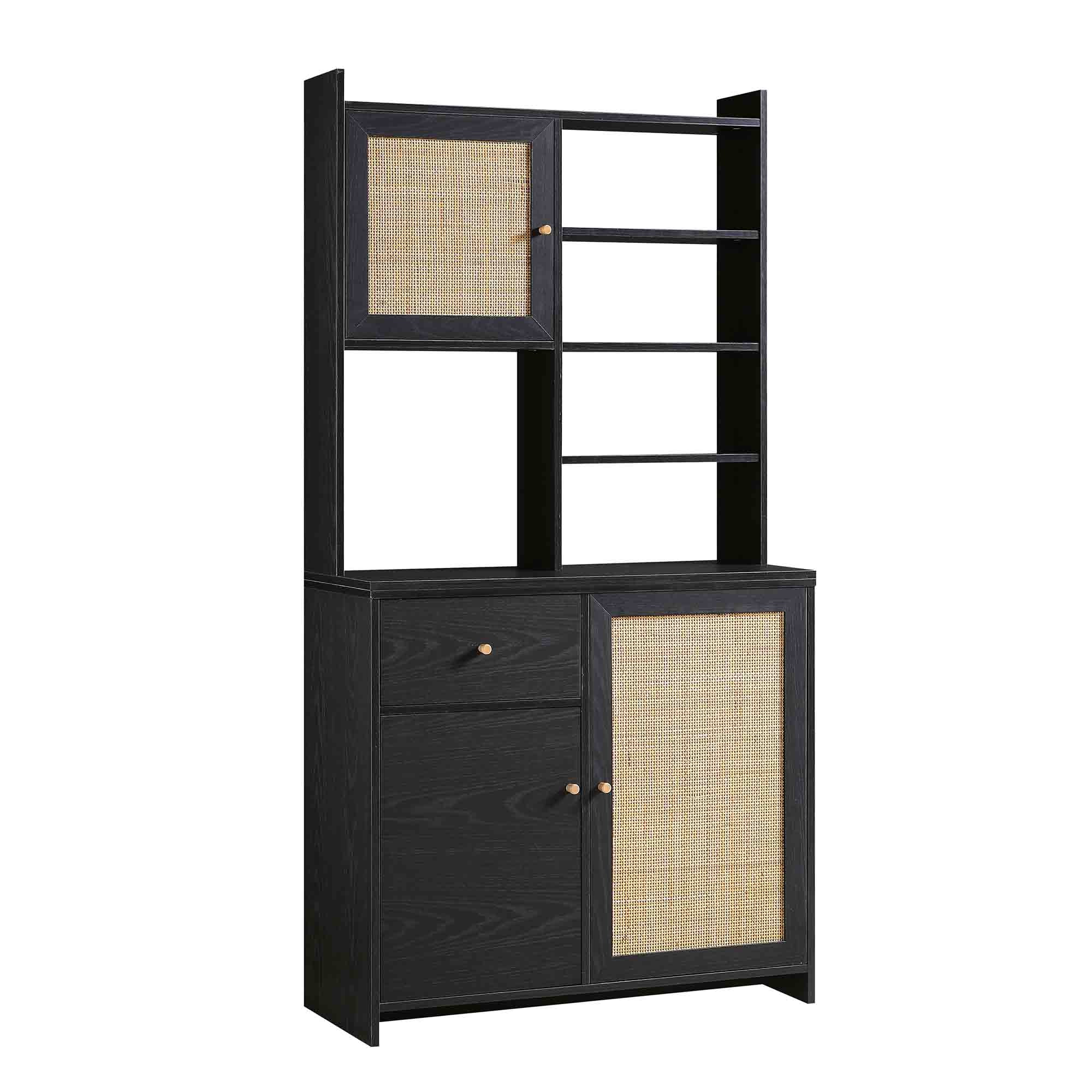 Frances Woven Rattan Dresser, Black - Image 7