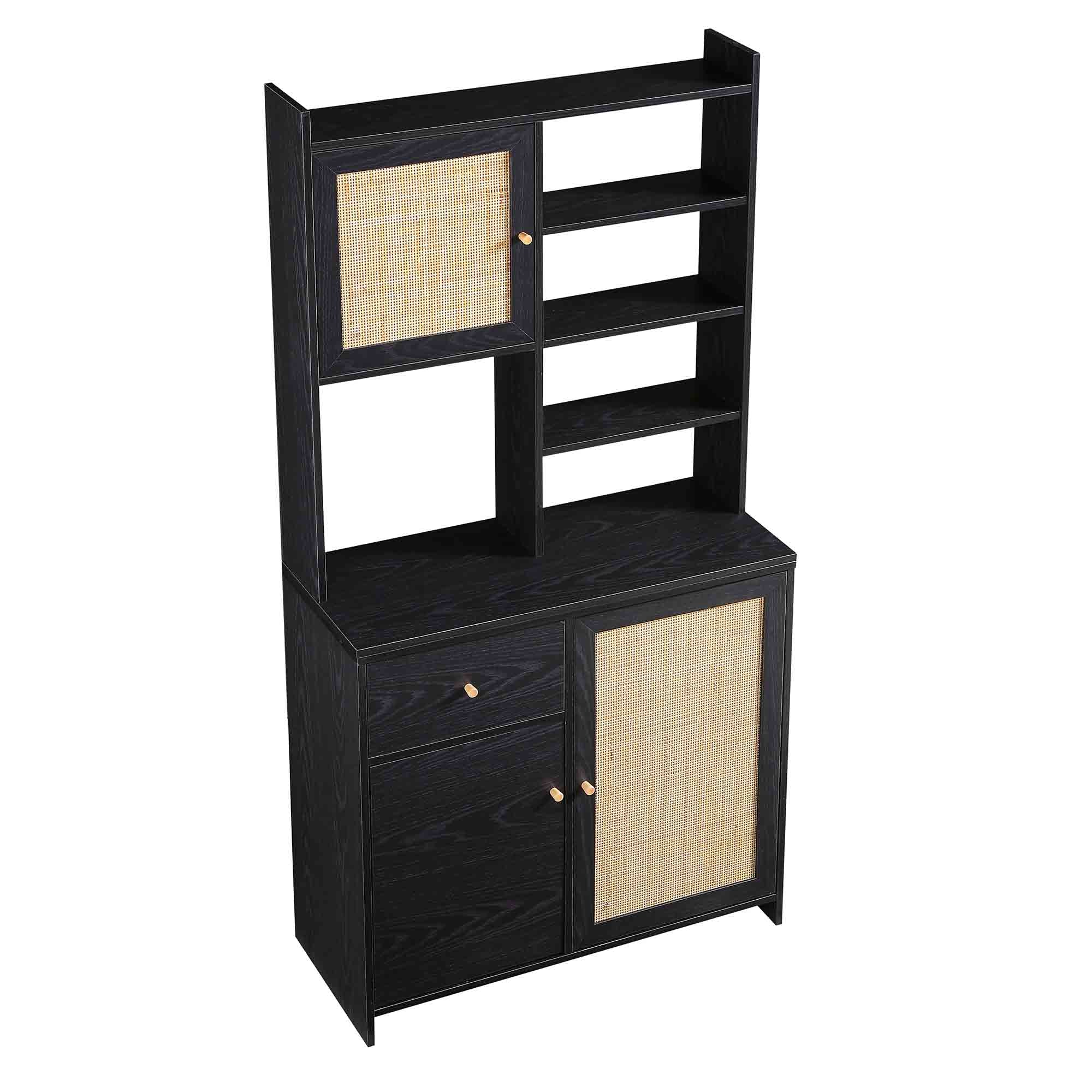 Frances Woven Rattan Dresser, Black - Image 9
