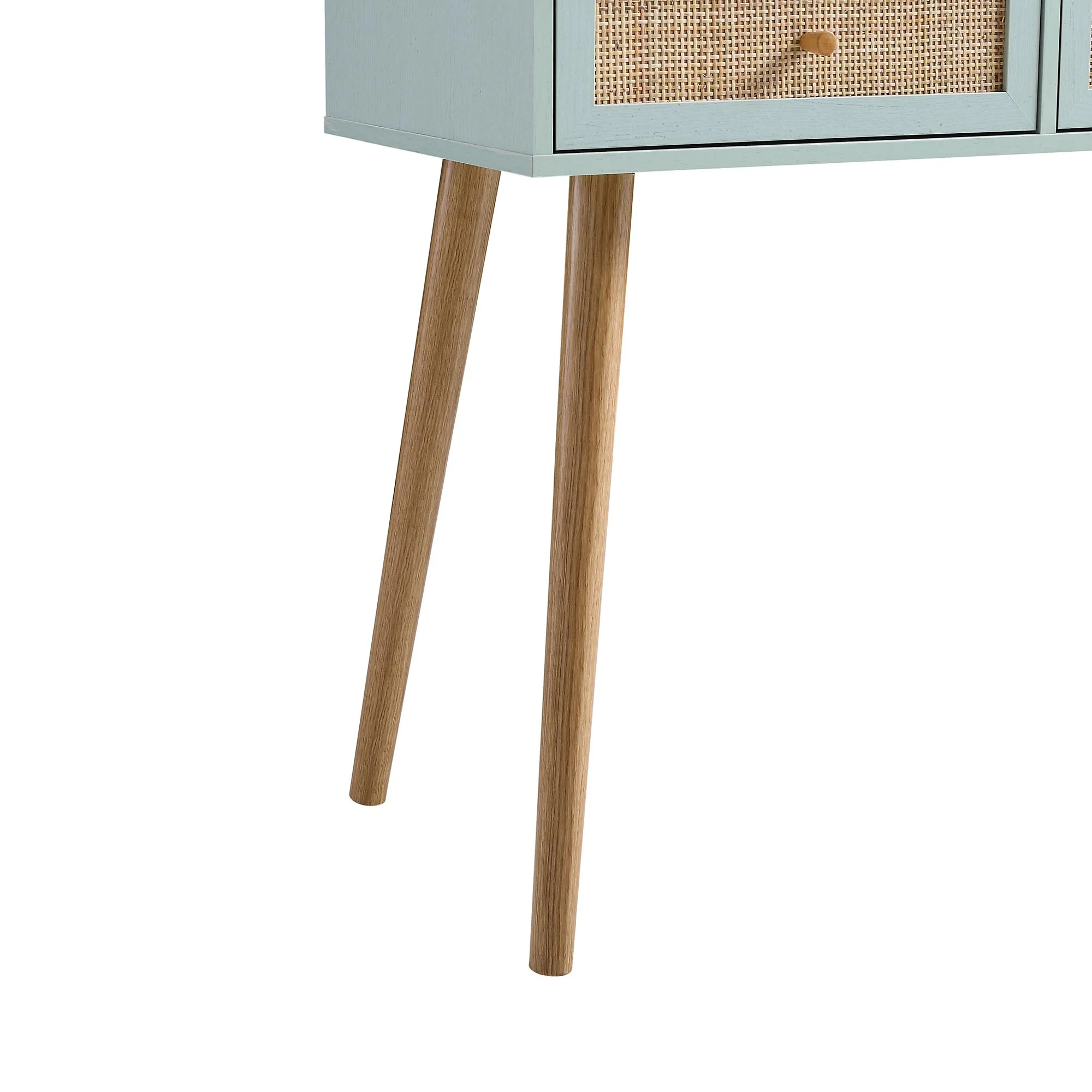 Frances Woven Rattan Dressing Table with Mirror, Mint - Image 10