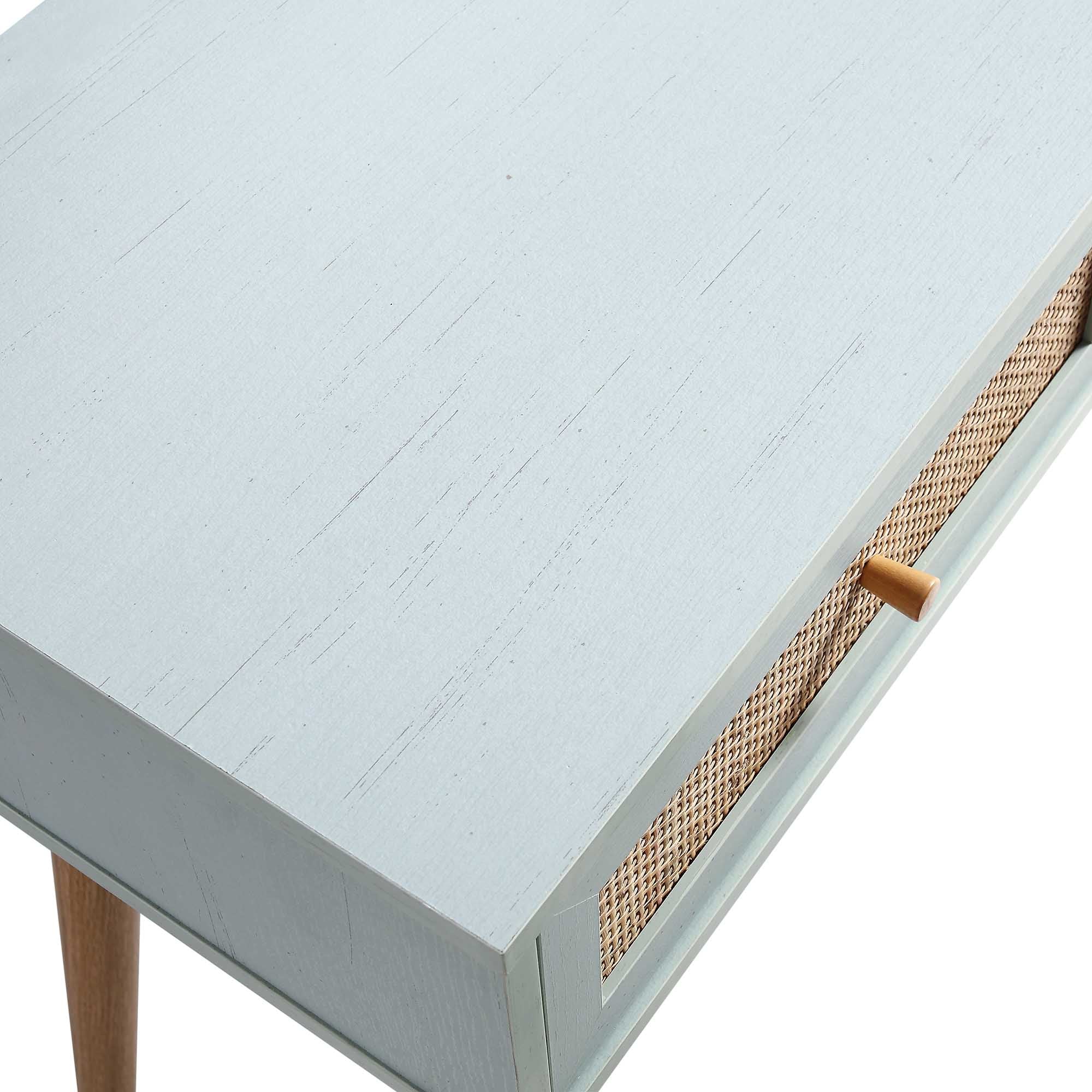 Frances Woven Rattan Dressing Table with Mirror, Mint - Image 12