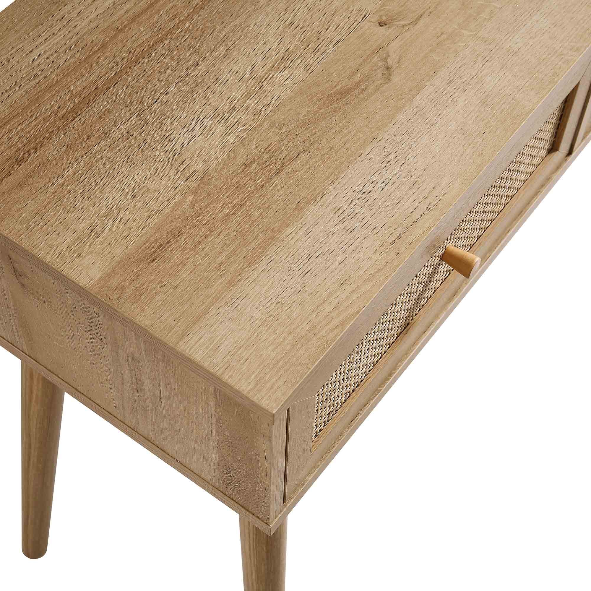 Frances Woven Rattan Dressing Table with Mirror, Natural - Image 11