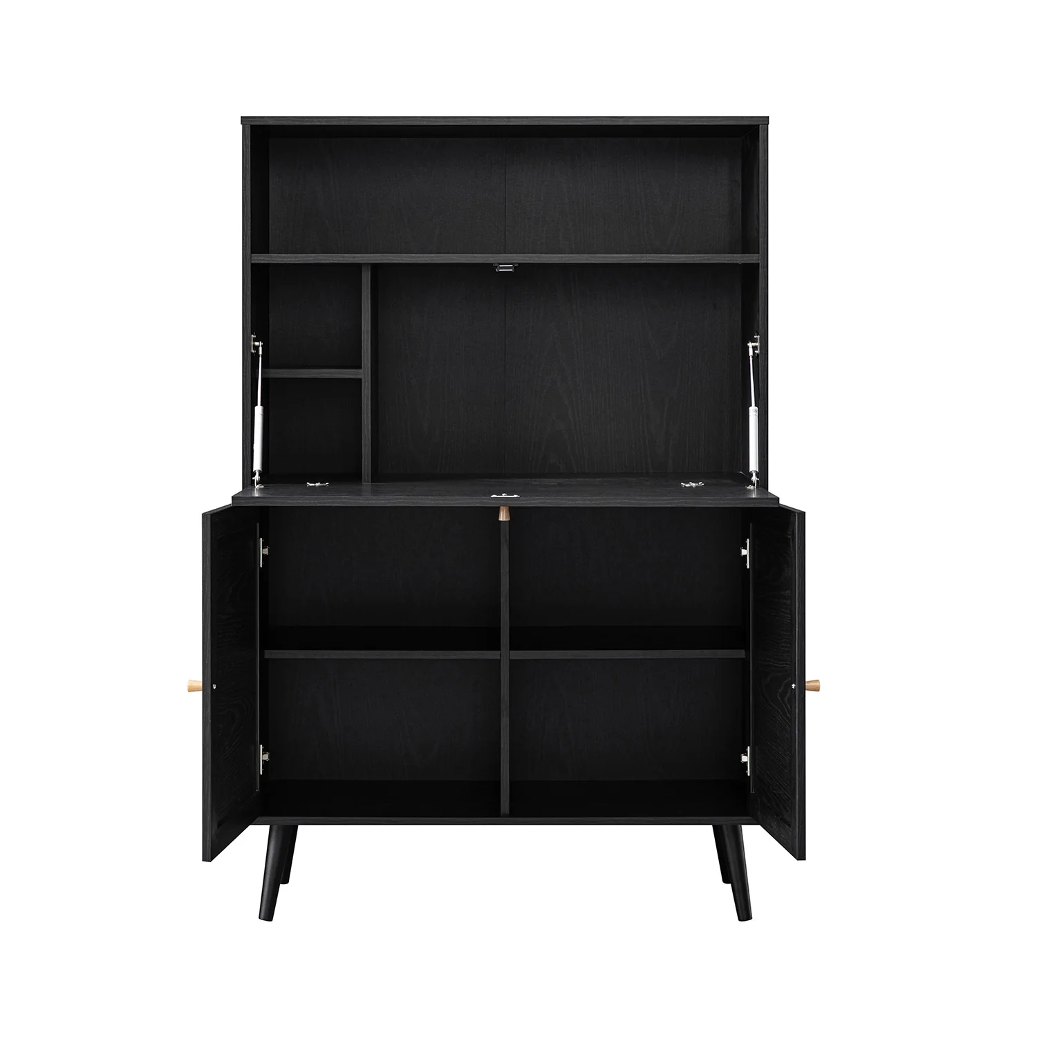 Frances Woven Rattan Writing Bureau, Black - Image 12