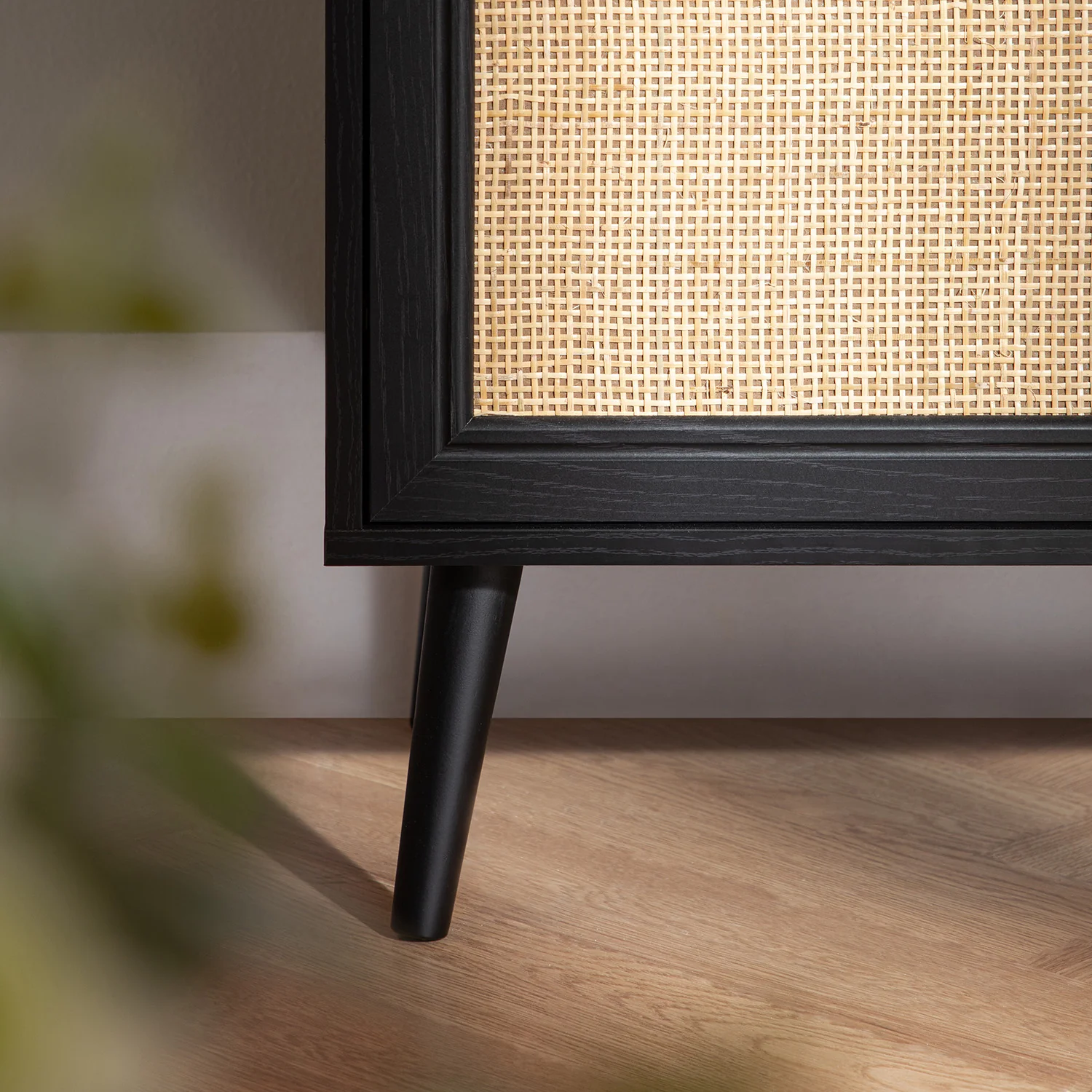 Frances Woven Rattan Writing Bureau, Black - Image 7