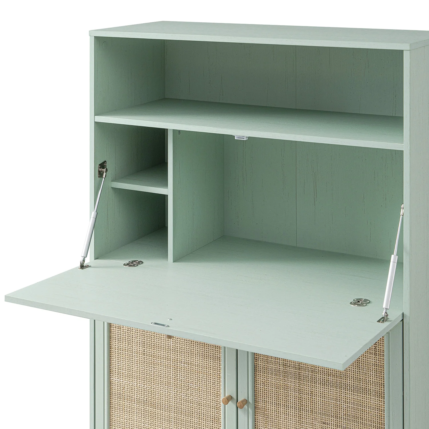 Frances Woven Rattan Writing Bureau, Mint - Image 16