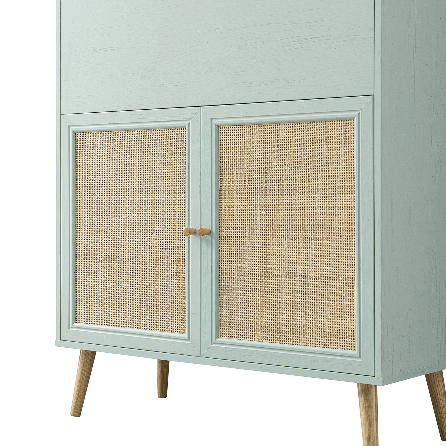 Frances Woven Rattan Writing Bureau, Mint - Image 17