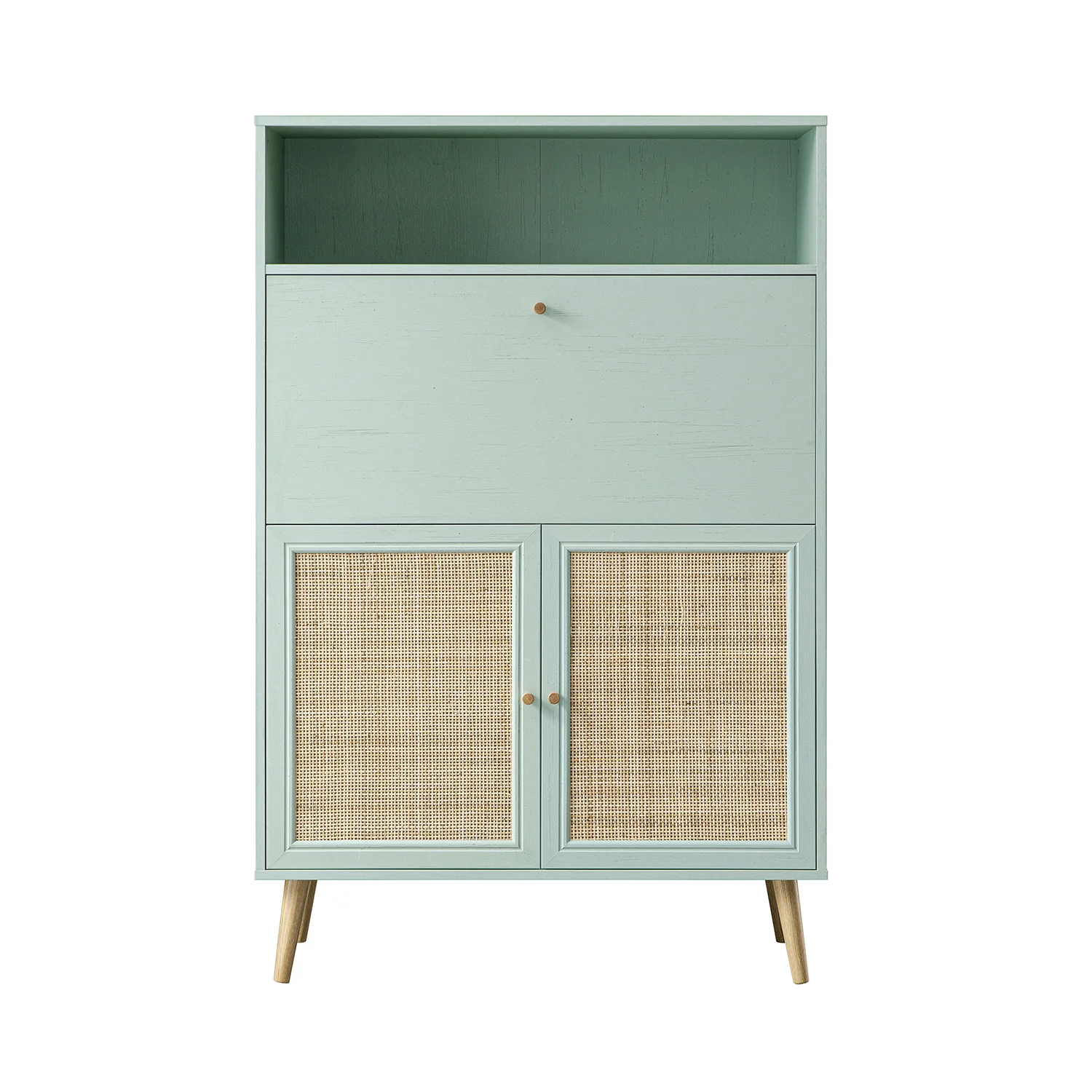 Frances Woven Rattan Writing Bureau, Mint - Image 8