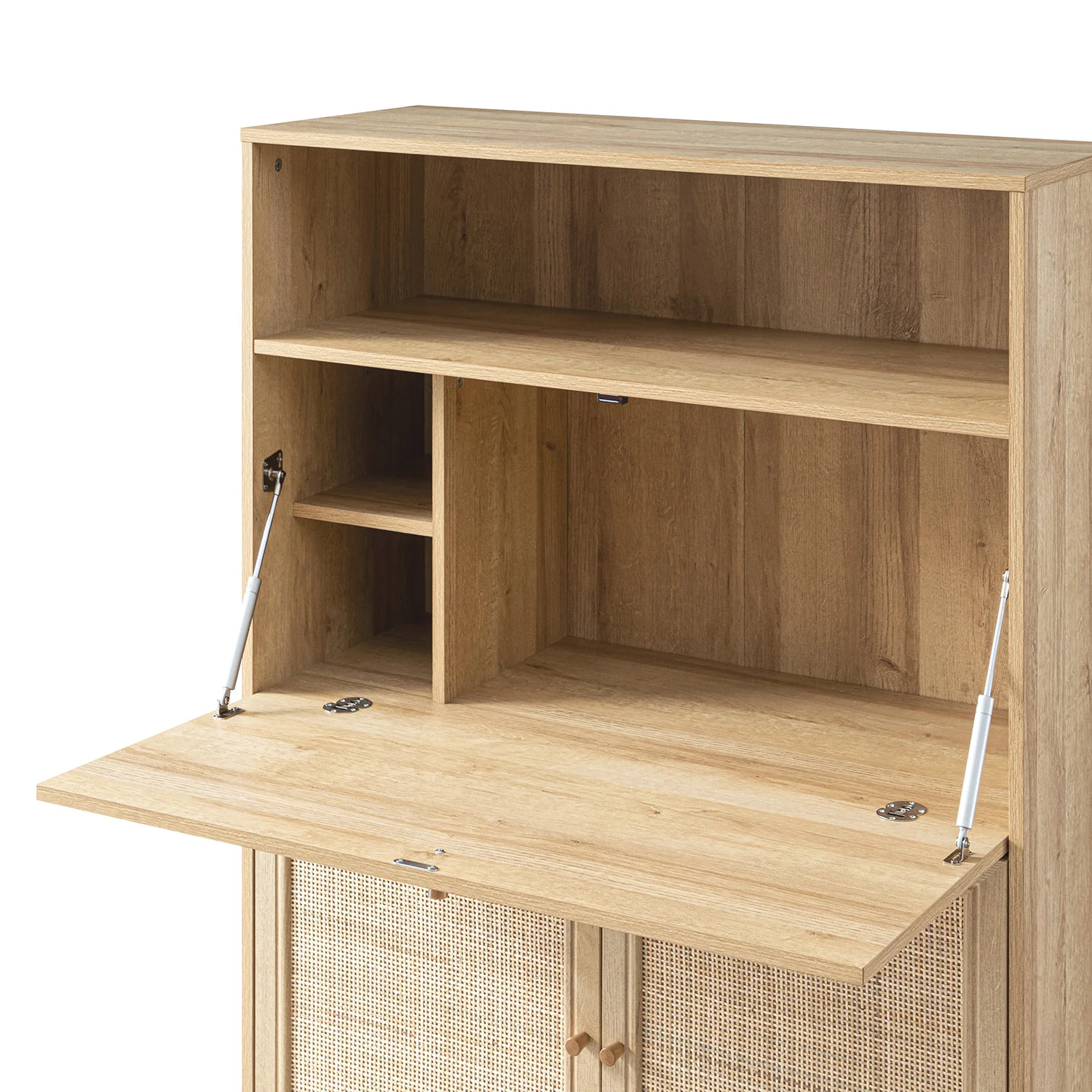 Frances Woven Rattan Writing Bureau, Natural - Image 9