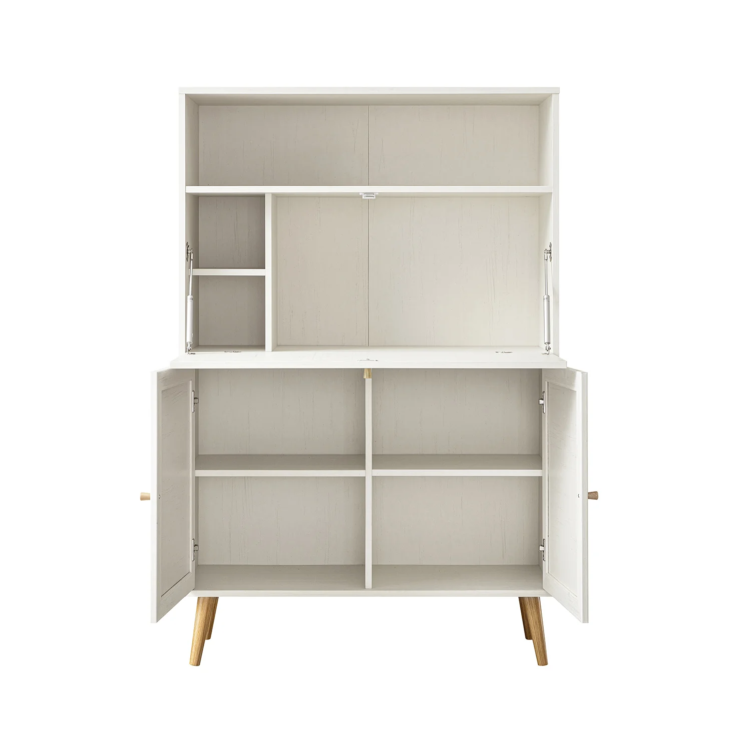 Frances Woven Rattan Writing Bureau, White - Image 12