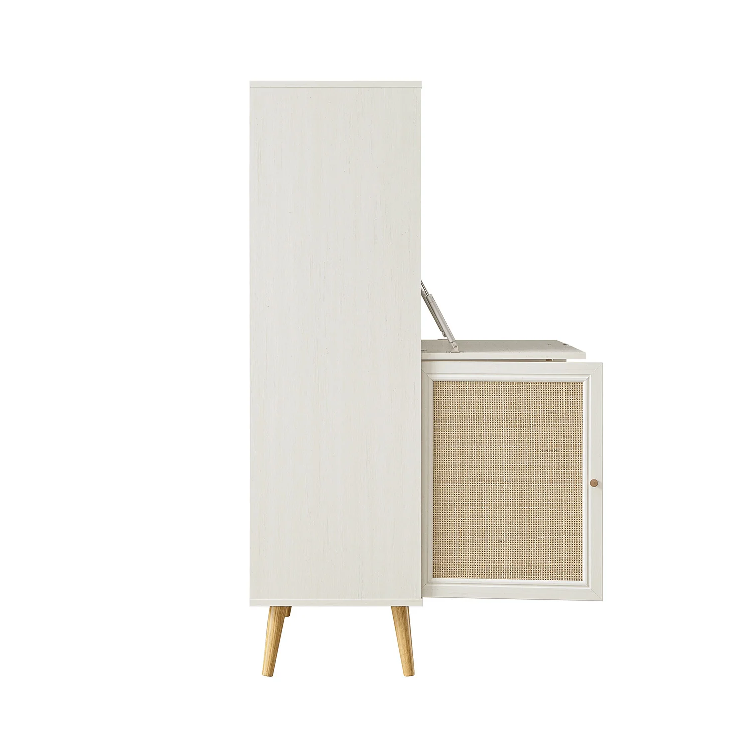 Frances Woven Rattan Writing Bureau, White - Image 13