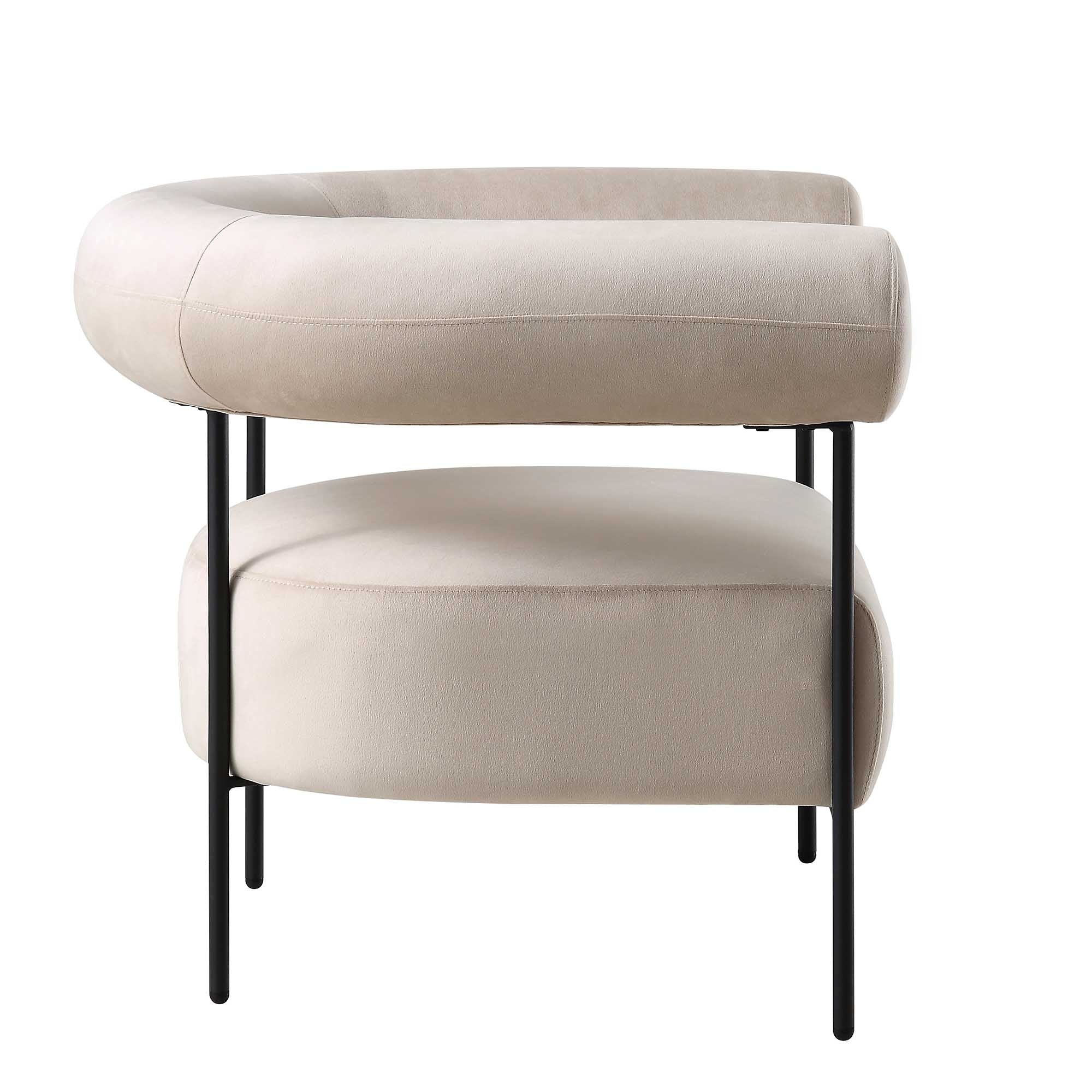 Fulbourn Champagne Velvet Armchair - Image 6