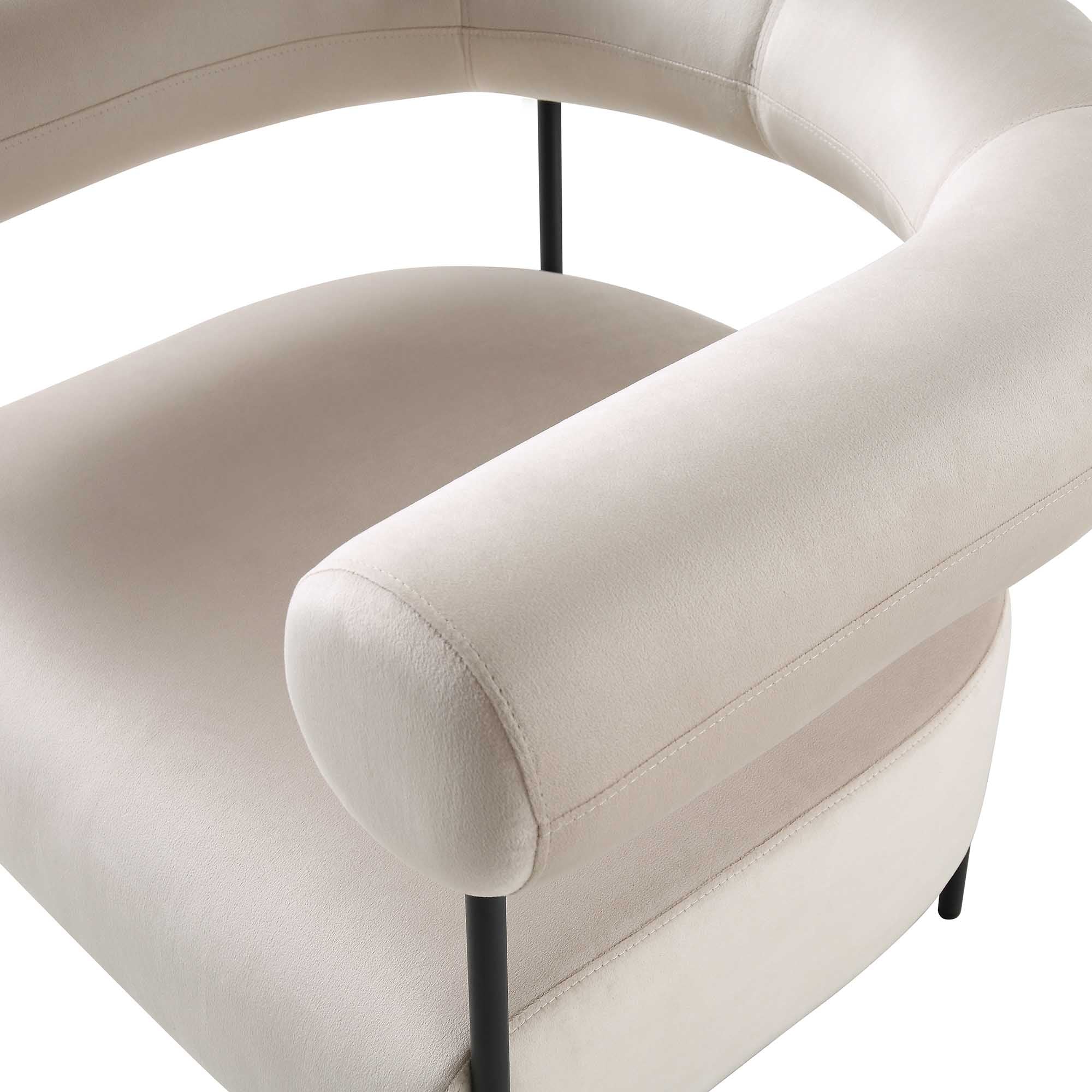 Fulbourn Champagne Velvet Armchair - Image 8