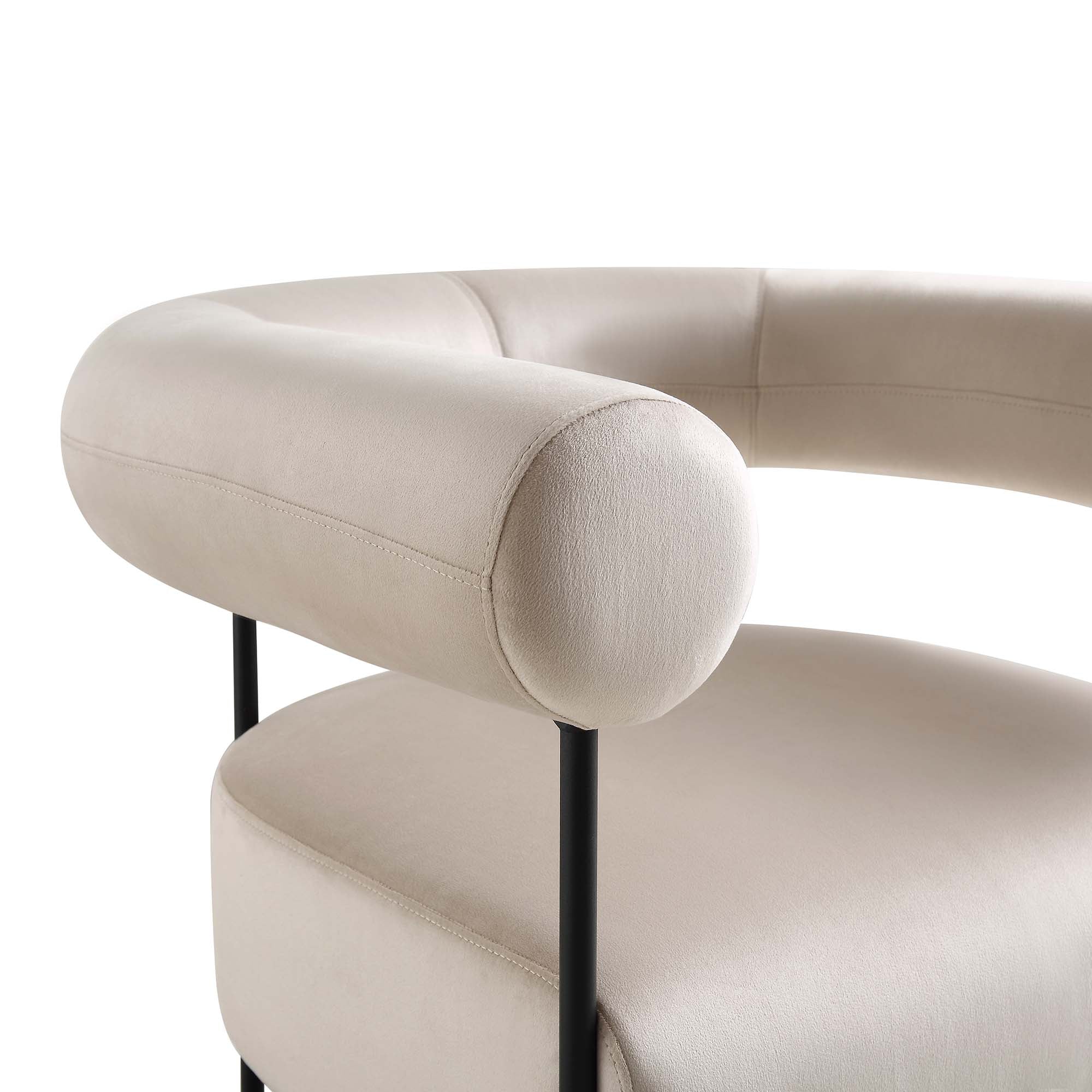 Fulbourn Champagne Velvet Armchair - Image 9